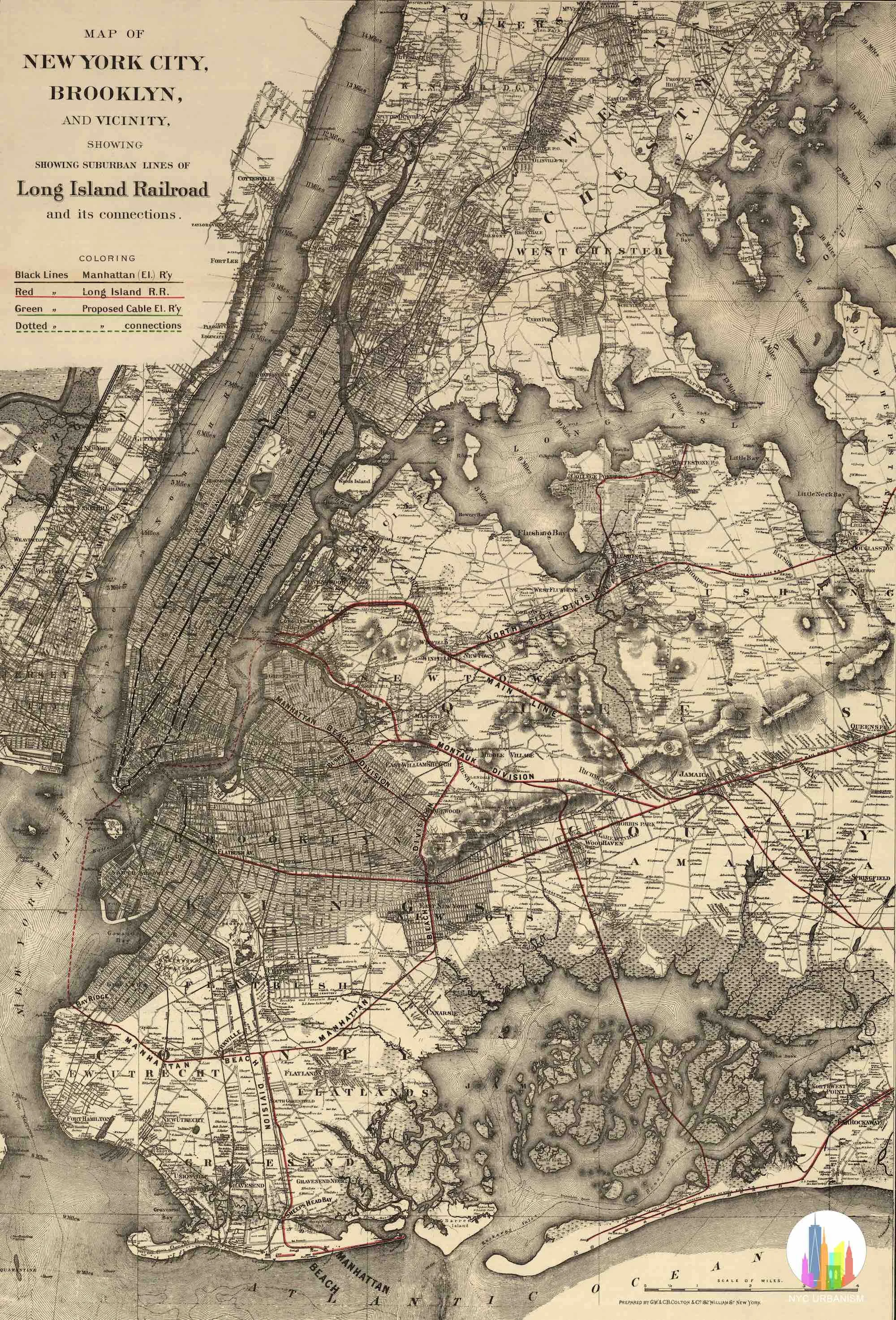 Long Island Railroad Map (1885)