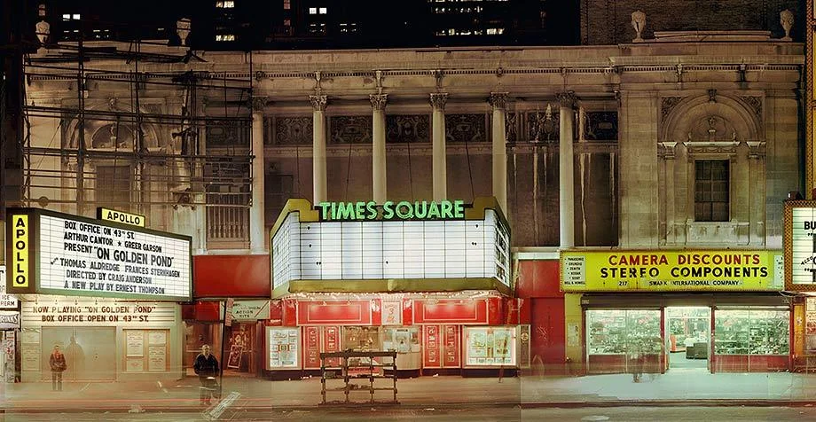 Times Square Theater with the Apollo on the left and retail on the right, 1979.