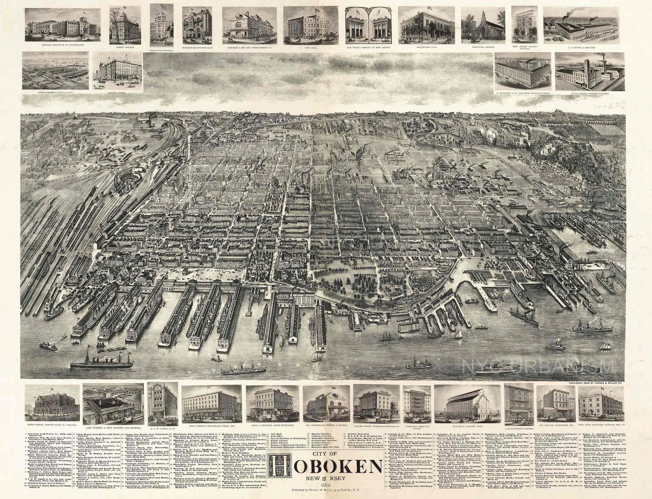 1904 Map of Hoboken, NJ
