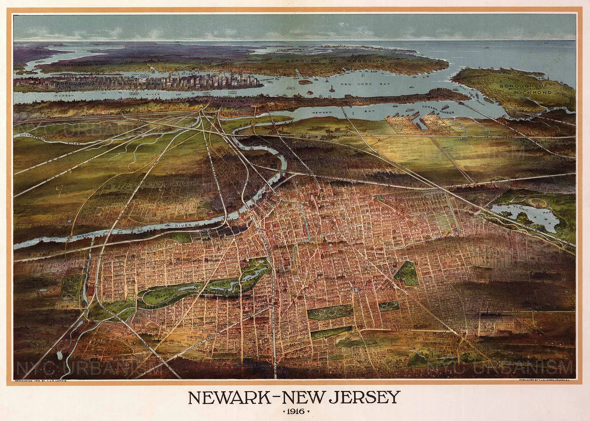 Map of Newark, 1916