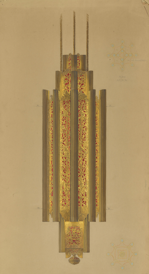 Drawing of lobby chandelier