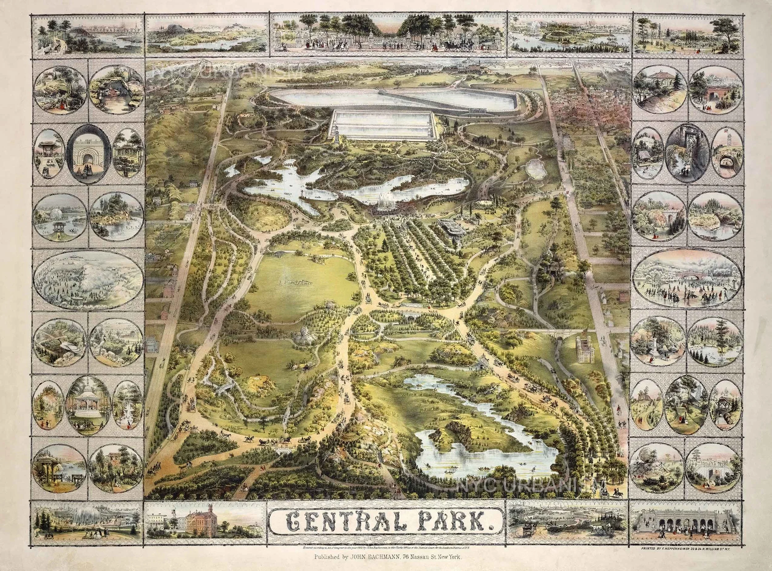 Aerial of Central Park, 1863