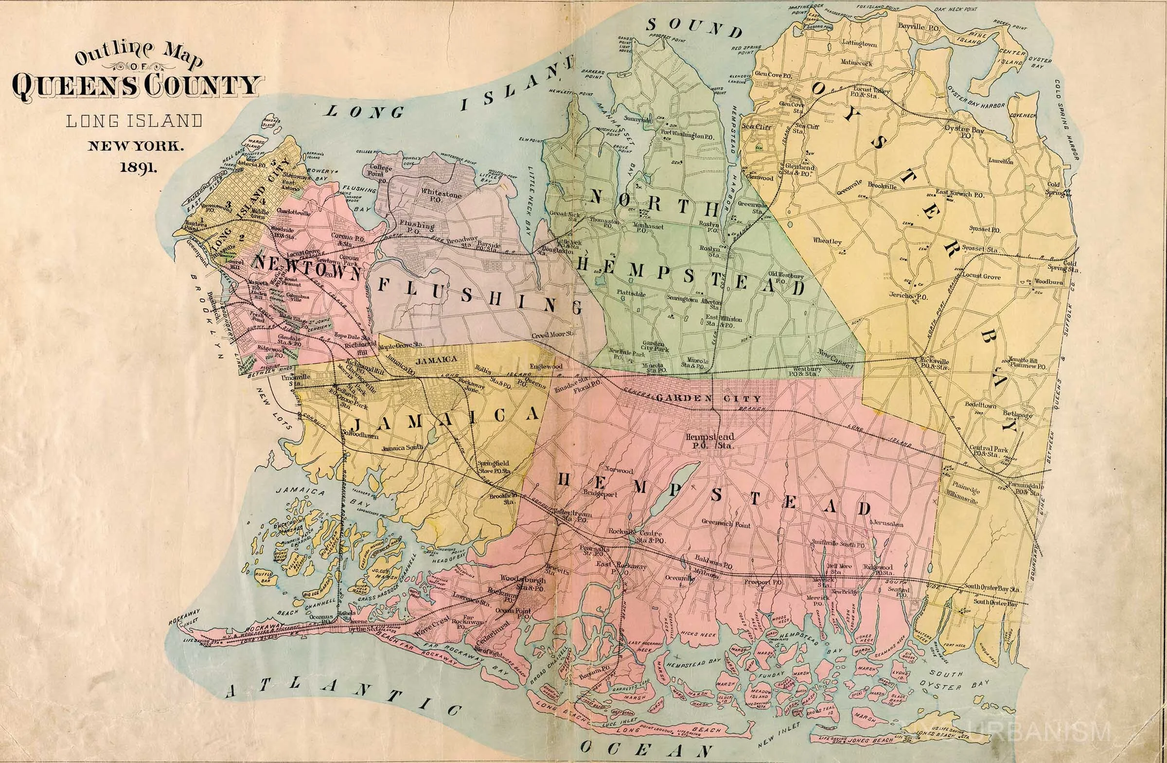 Queens County map, 1891. Purchase a print here .