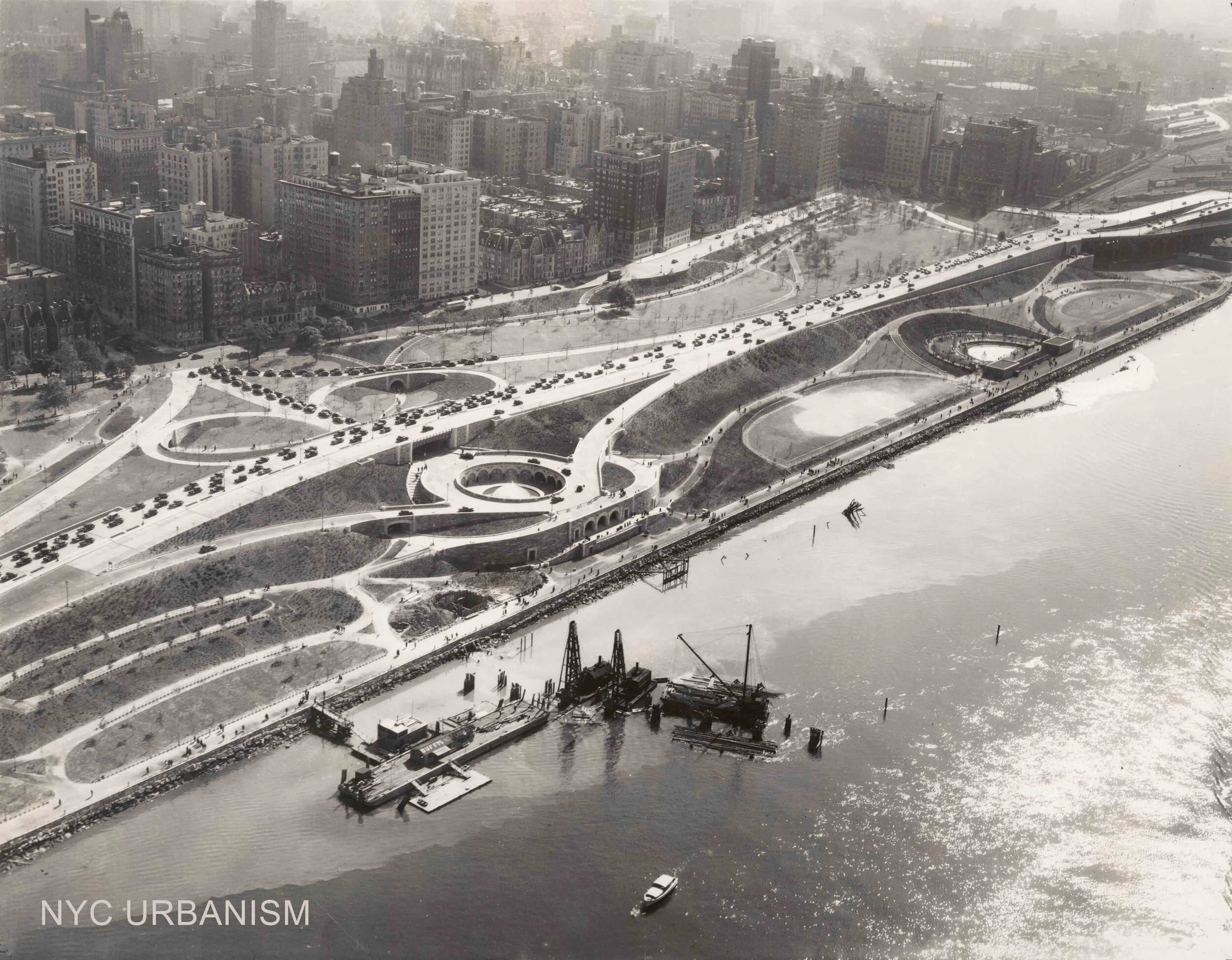 West Side Improvement park and Henry Hudson Parkway construction, 1937.
