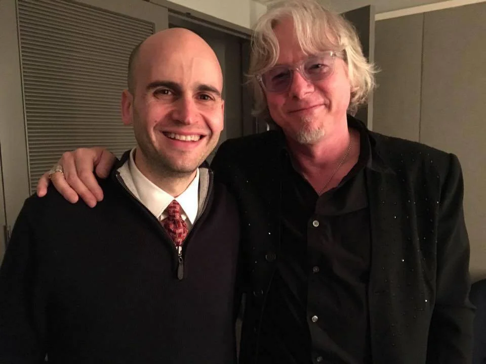 Mike Mills (from R.E.M.) & David Mallamud after the premiere of Mills' Concerto for Rock Band and Violin (with arrangements and additional music by Mallamud)