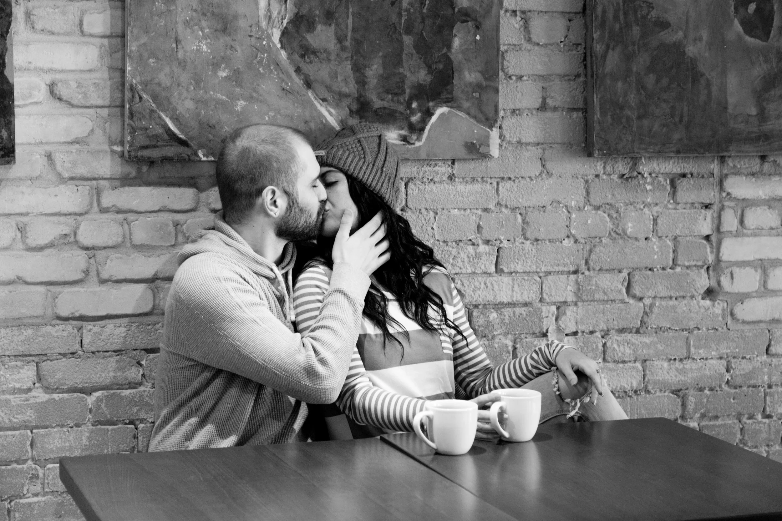 Coffee Shop Engagement Photos | Jordan + Aleia 
