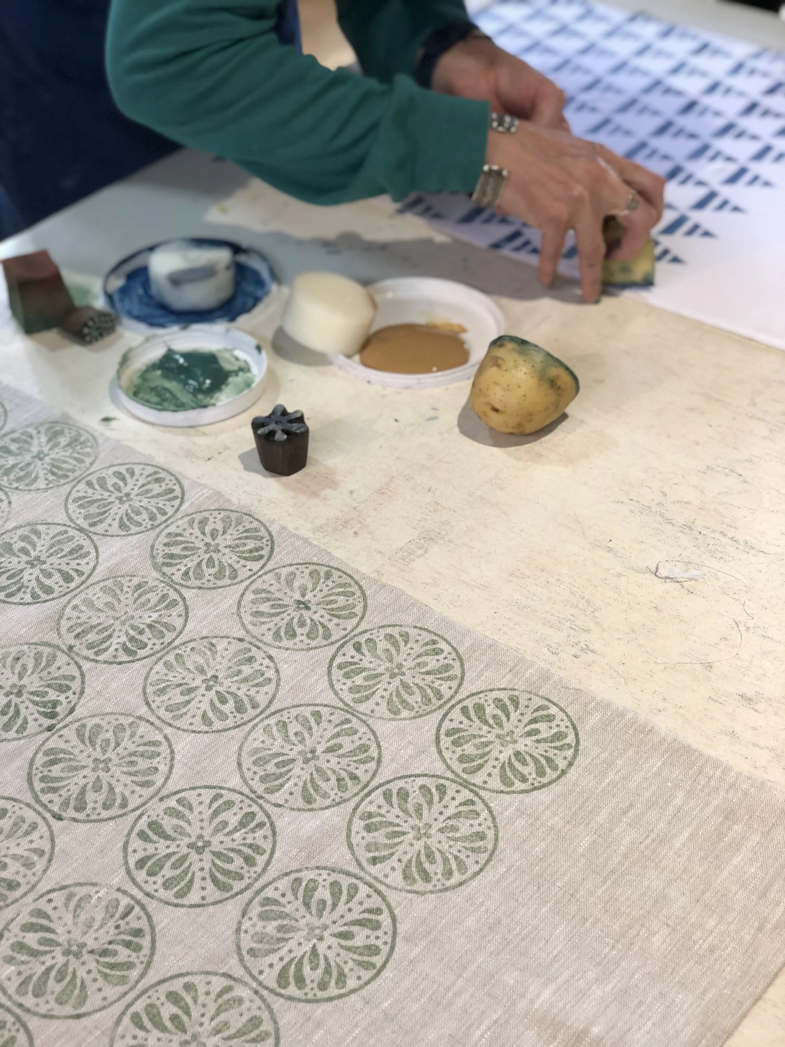 Block printing: half a day of creativity