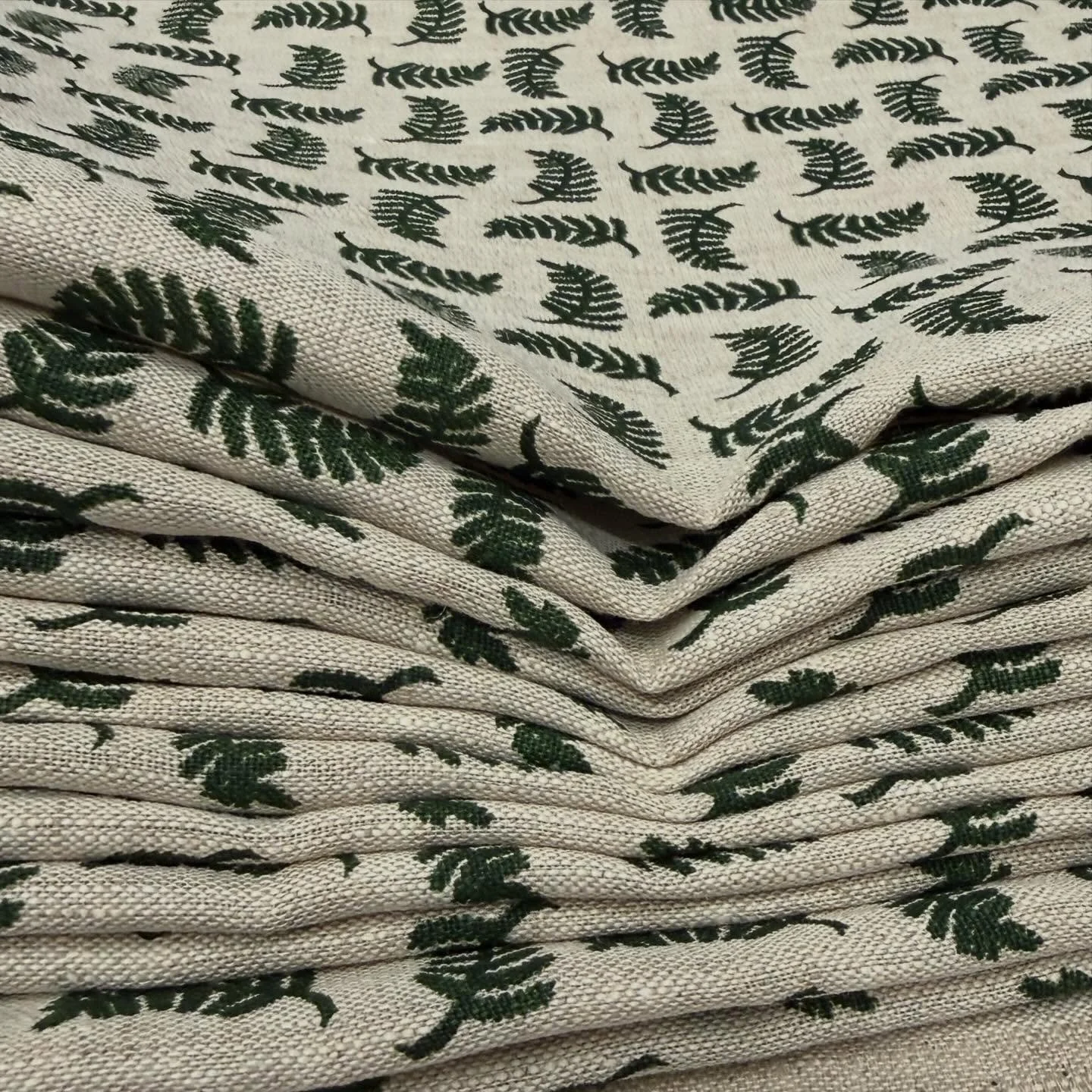 More green&hellip; freshly printed for @handcraftedbyharriet 

One of our most popular designs.. achillea foliage small&hellip; in box green&hellip; natural dye chlorophylin.