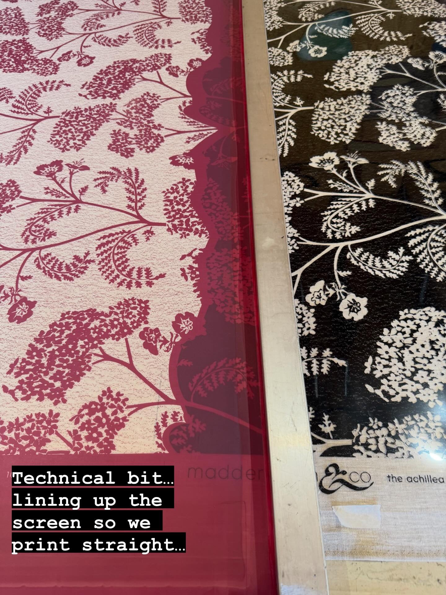When we have a new screen made&hellip; we need to get technical&hellip;. So the fabric run gets printed straight. This isn&rsquo;t one of my favourite jobs, because when it&rsquo;s wonky it takes a lot of patience to get it straight. Fortunately, I h