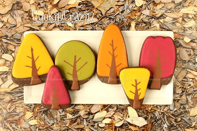 Simple Autumn Tree Decorated Cookies (Tutorial)