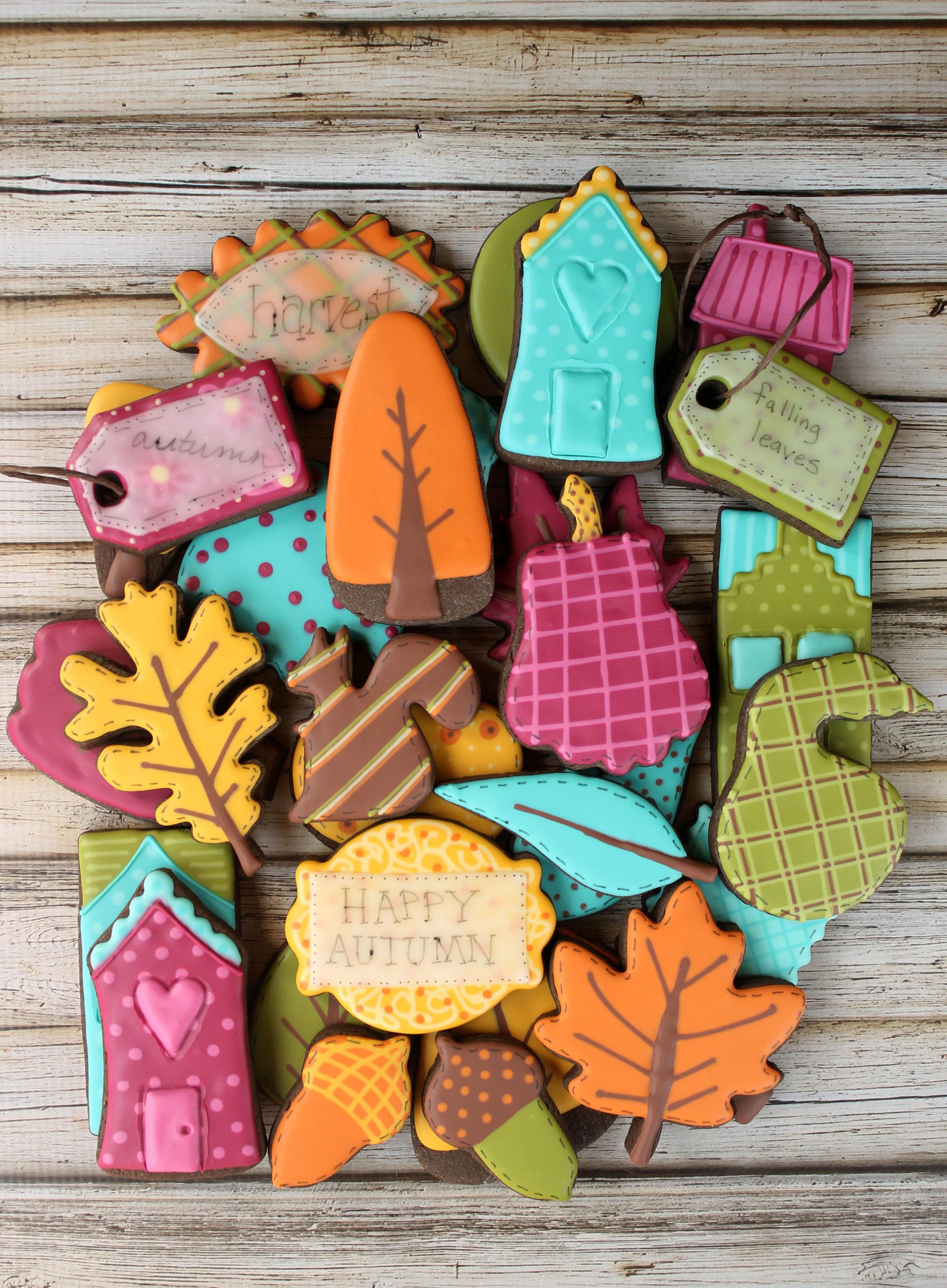 Homespun Autumn Decorated Cookie Collection