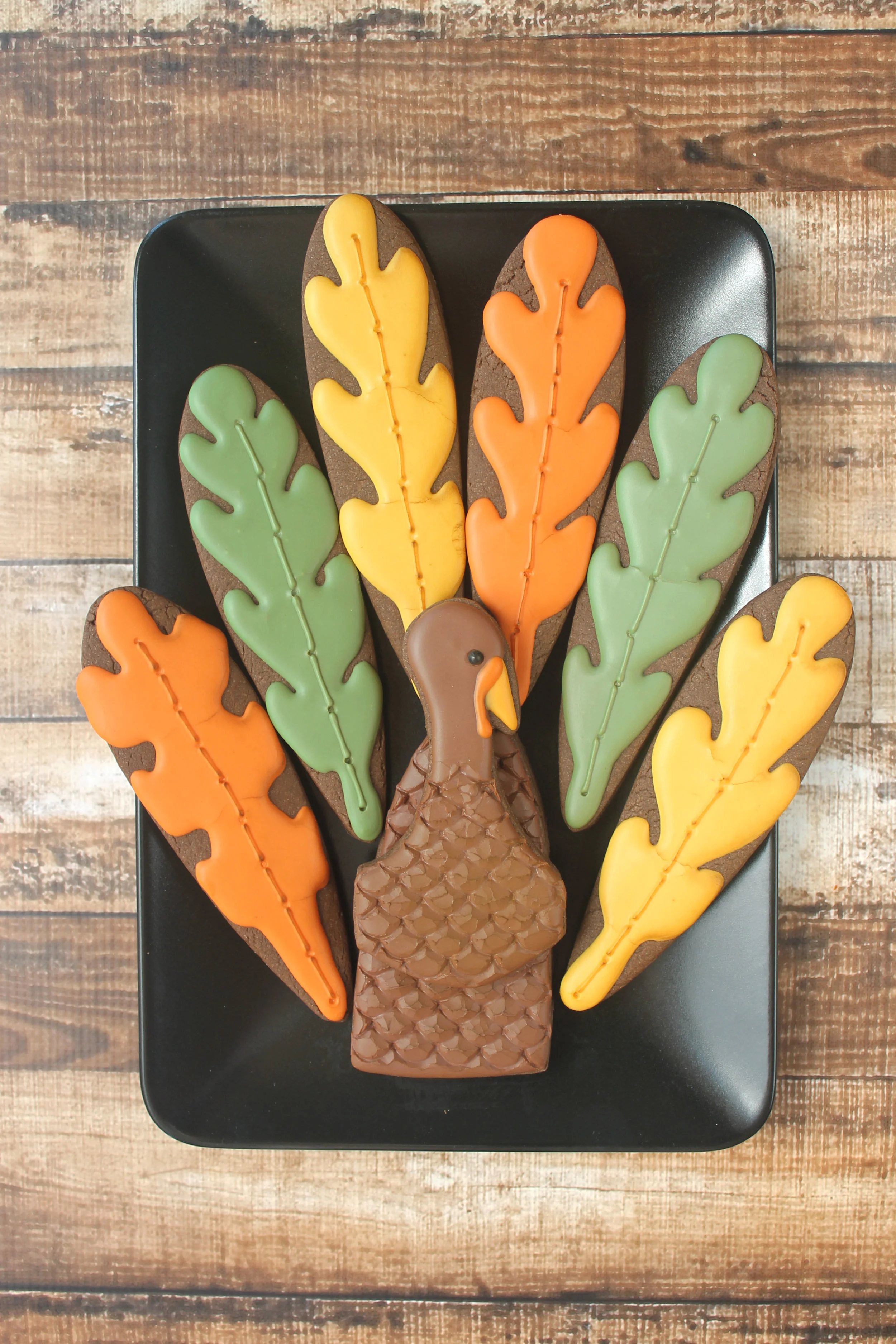 Autumn Leaf Thanksgiving Turkey Decorated Cookie Collection