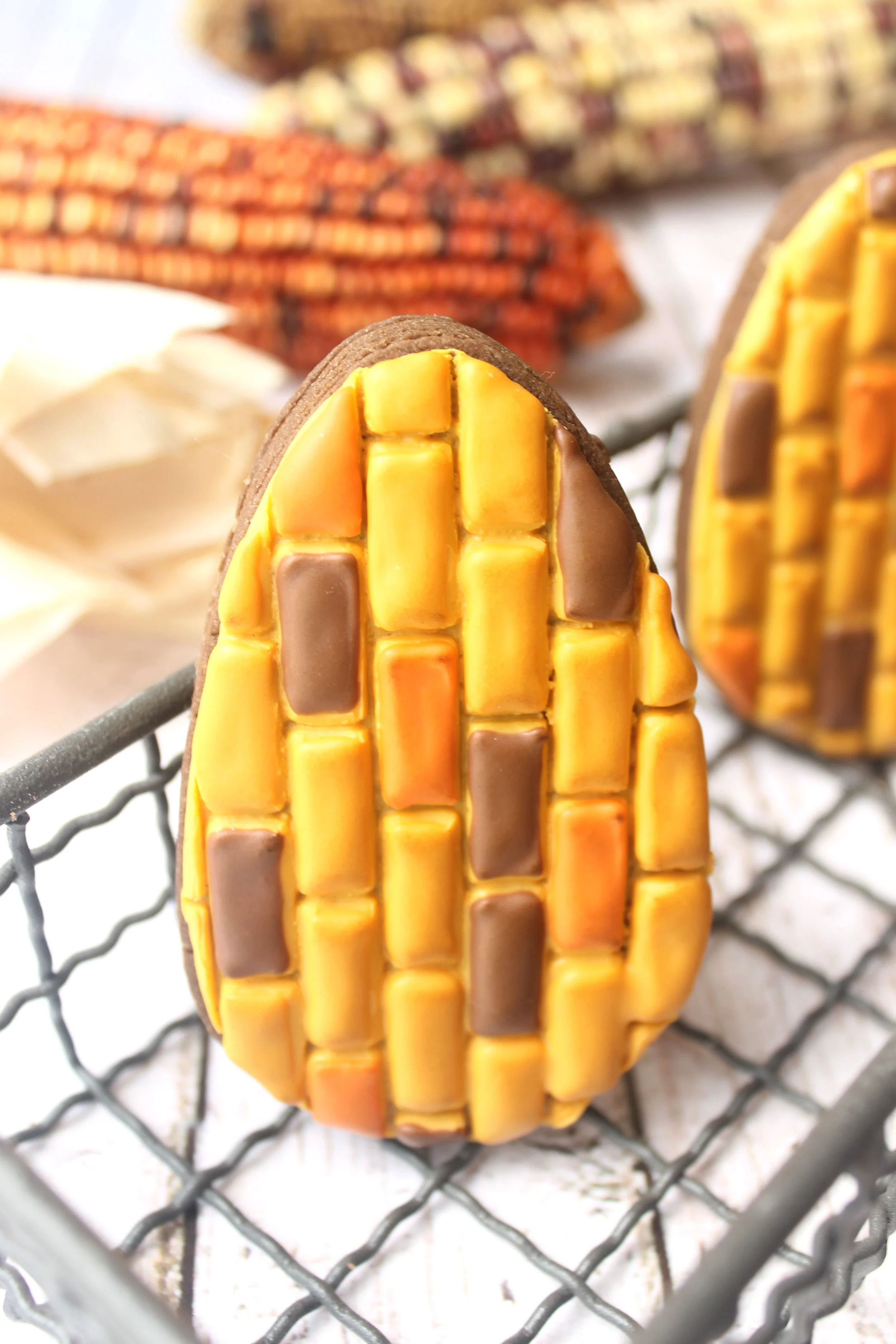 Indian Corn Decorated Cookie (Tutorial)