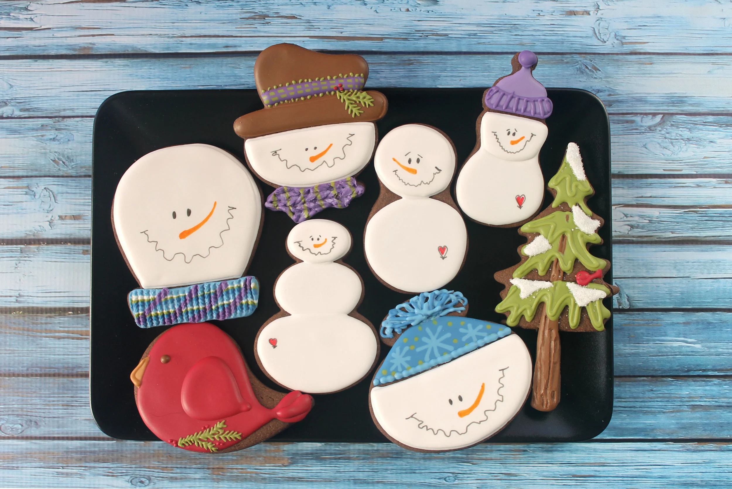 Snowmen Cookies from SugarBelle Cutters (Tutorial)