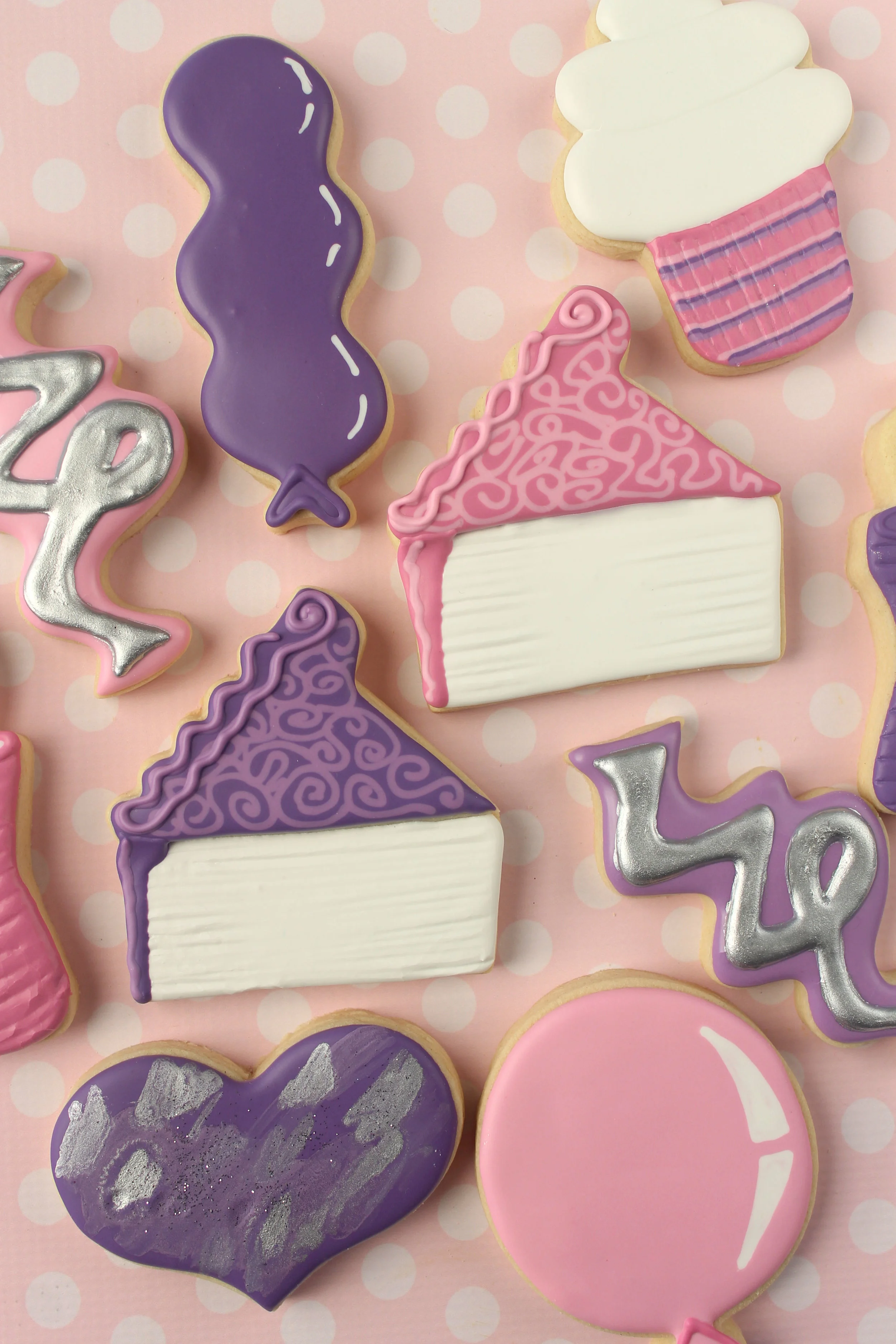 Birthday Cake Slice Decorated Cookies (Tutorial)