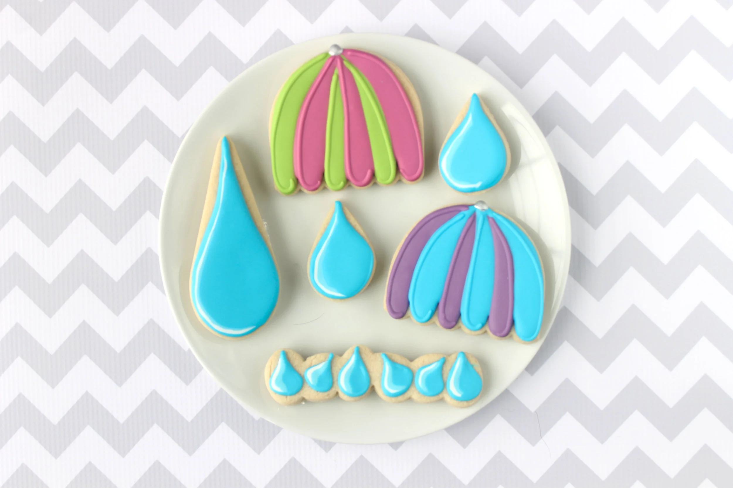 Umbrella Decorated Cookie (Tutorial)