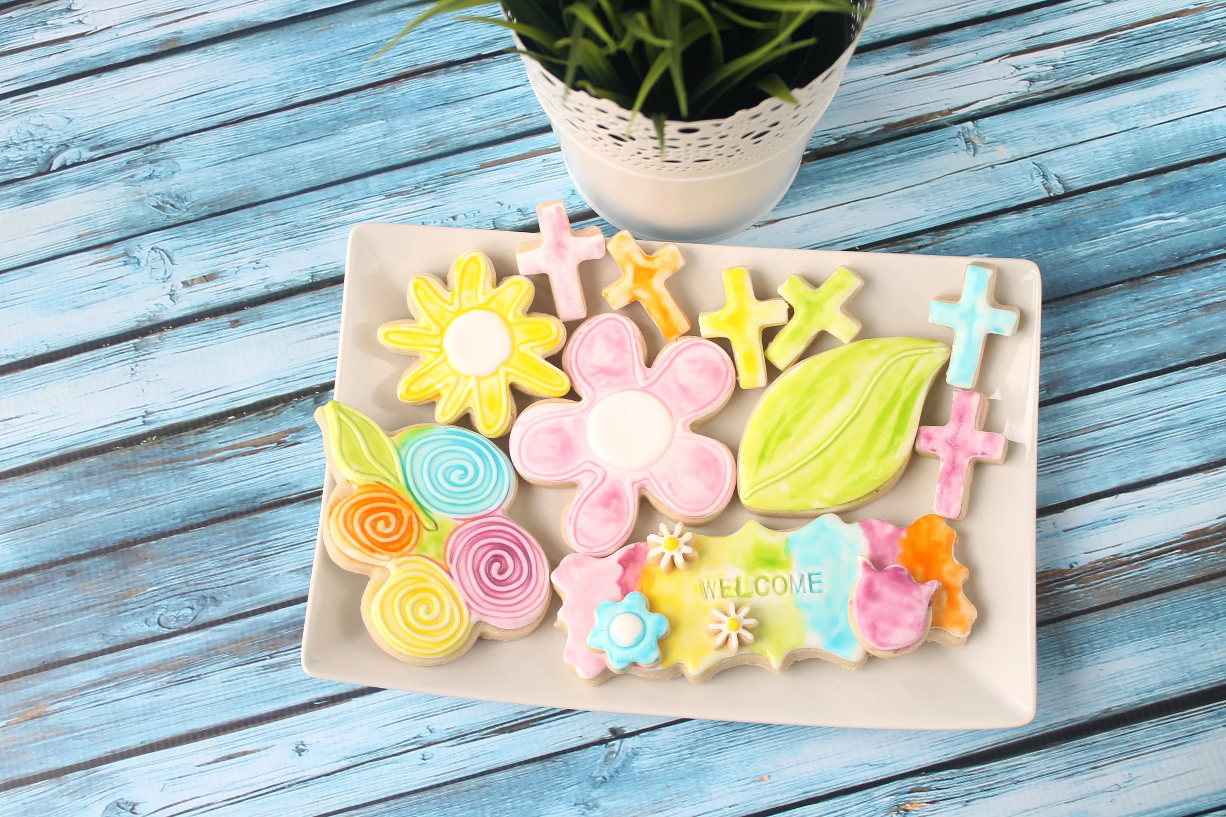 Aquash Water Brush Spring Decorated Cookies