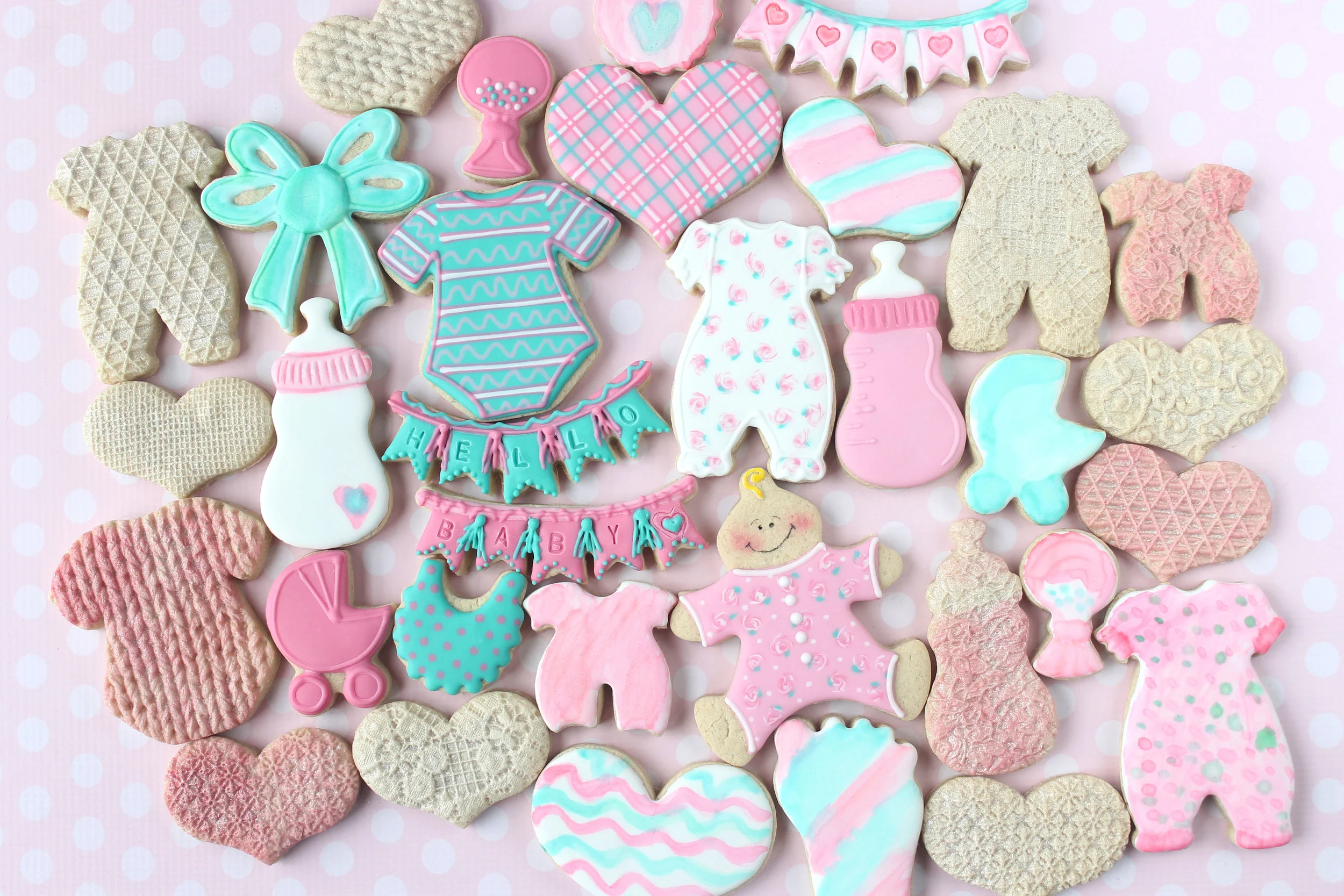 Hello Baby Girl Decorated Cookie Collection