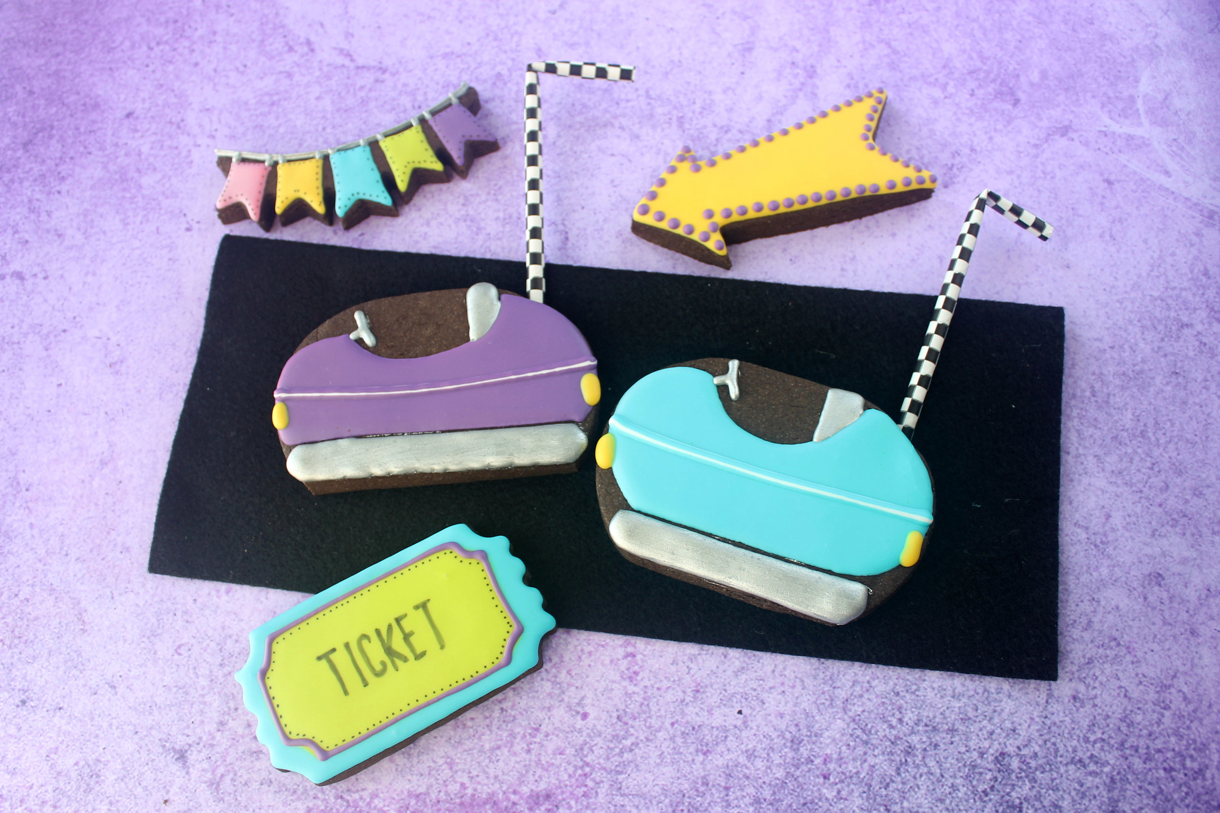 Bumper Car Decorated Sugar Cookies (Tutorial)