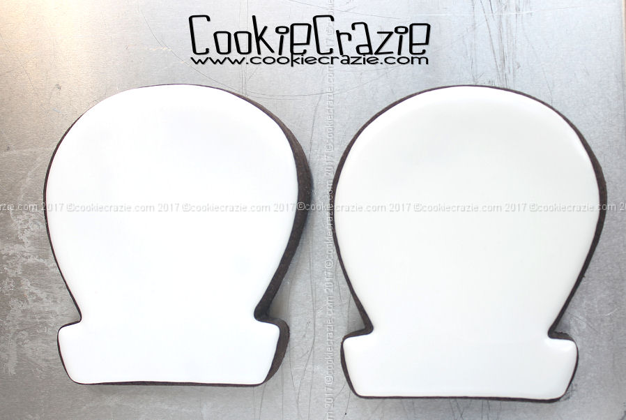 Outline and flood the entire cookie with white glaze. Allow it to dry overnight.