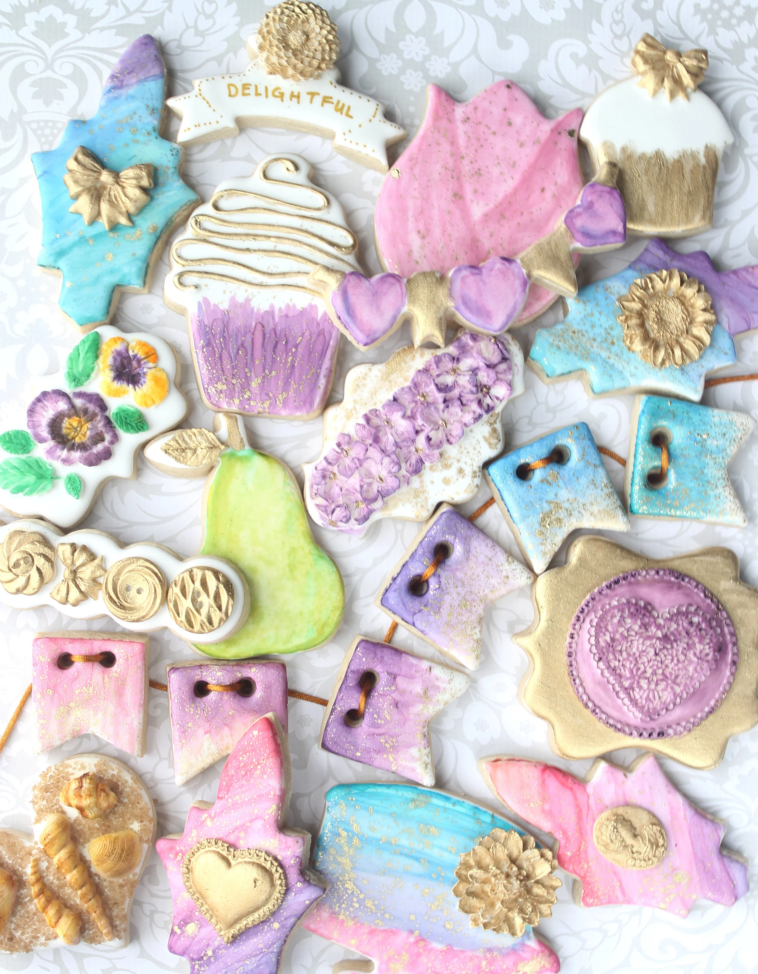 Watercolors + Edible Clay Decorated Cookie Collection