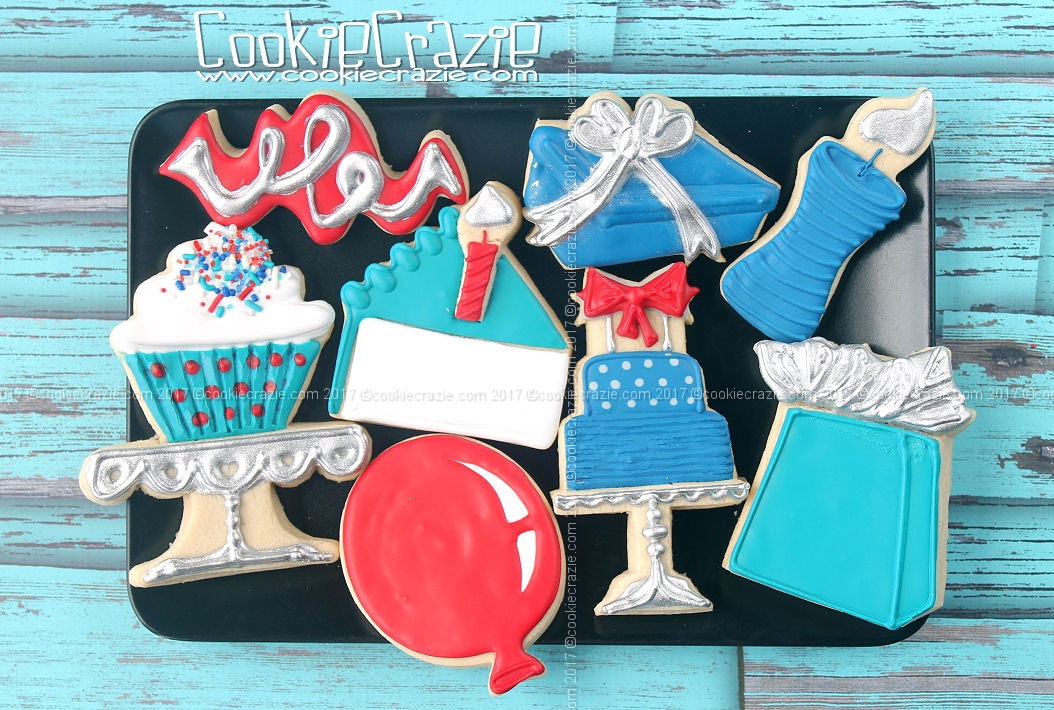 Cutters used: confetti , cake slice , candle , gift bag , balloon , gift box with bow