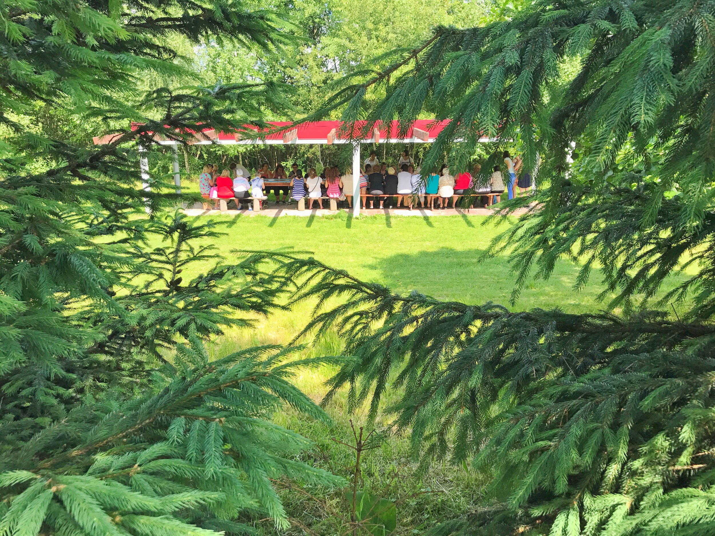  Some of their classes took place at a covered pavillion outside.... 