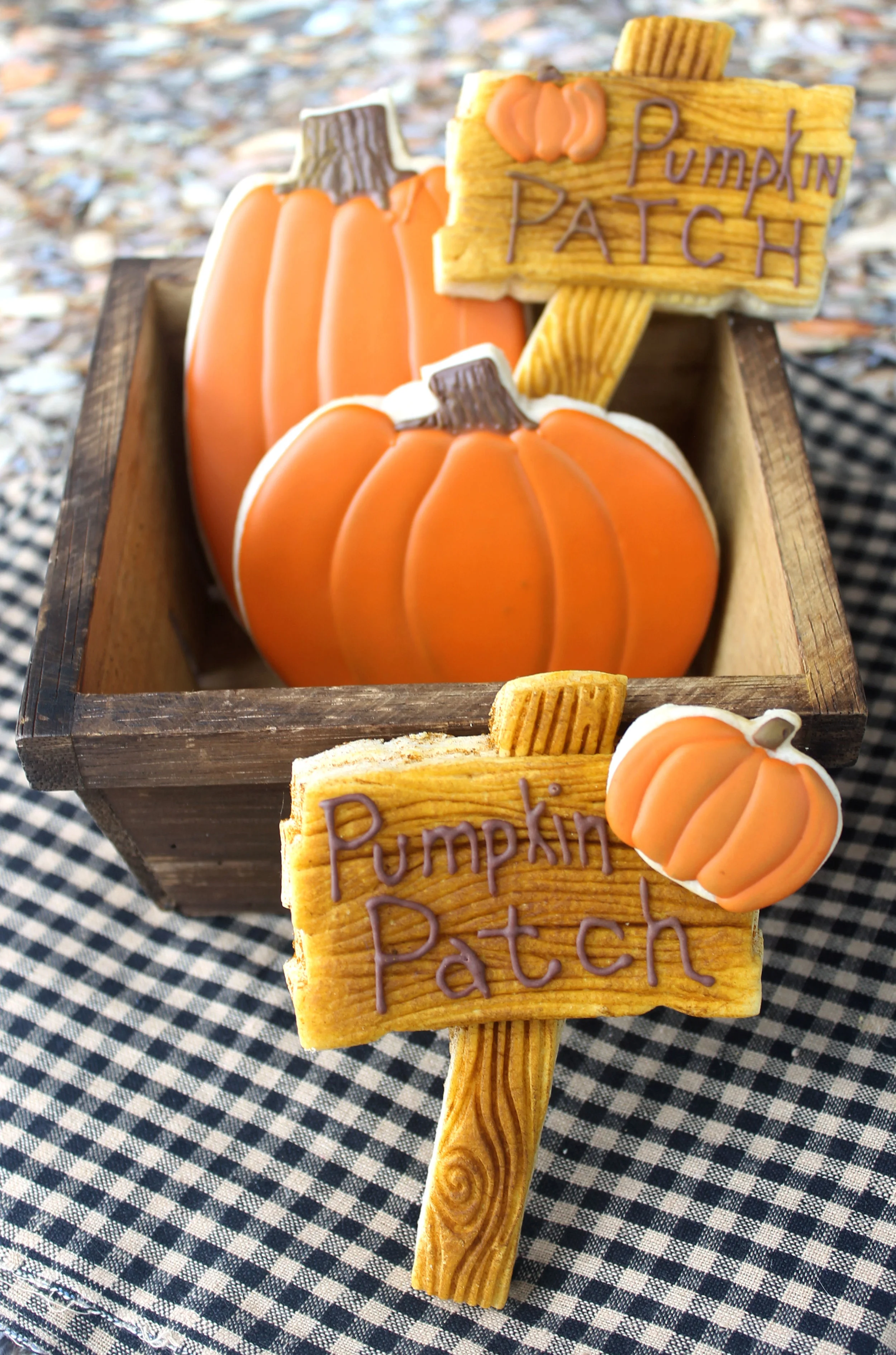 Pumpkin Patch Sign Decorated Cookies (Tutorial)