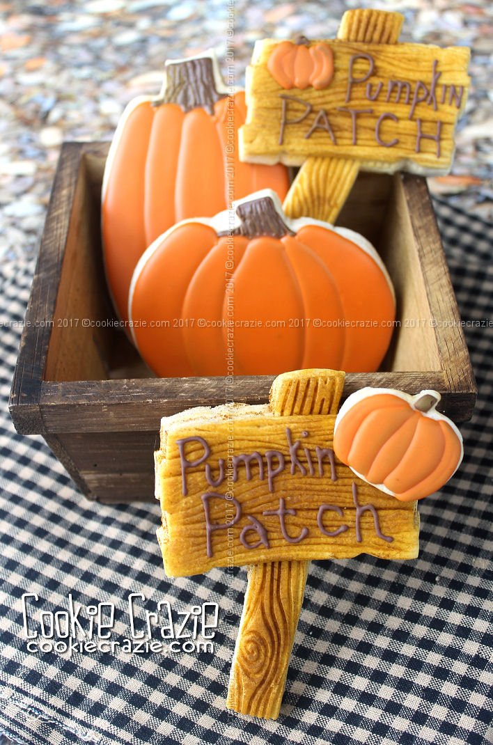 Pumpkin Patch Sign Decorated Cookies (Tutorial) Pumpkin Decorated Cookie YouTube Video HERE