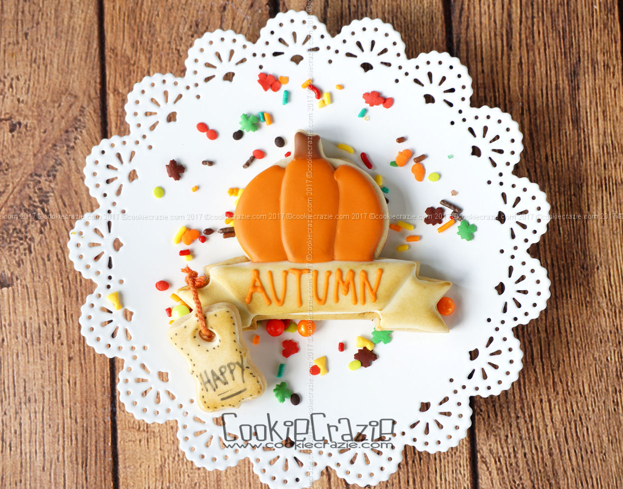 YouTube Tutorial Video HERE Banner with Flower Cookie Cutter (modified with a pumpkin cut-out on top)