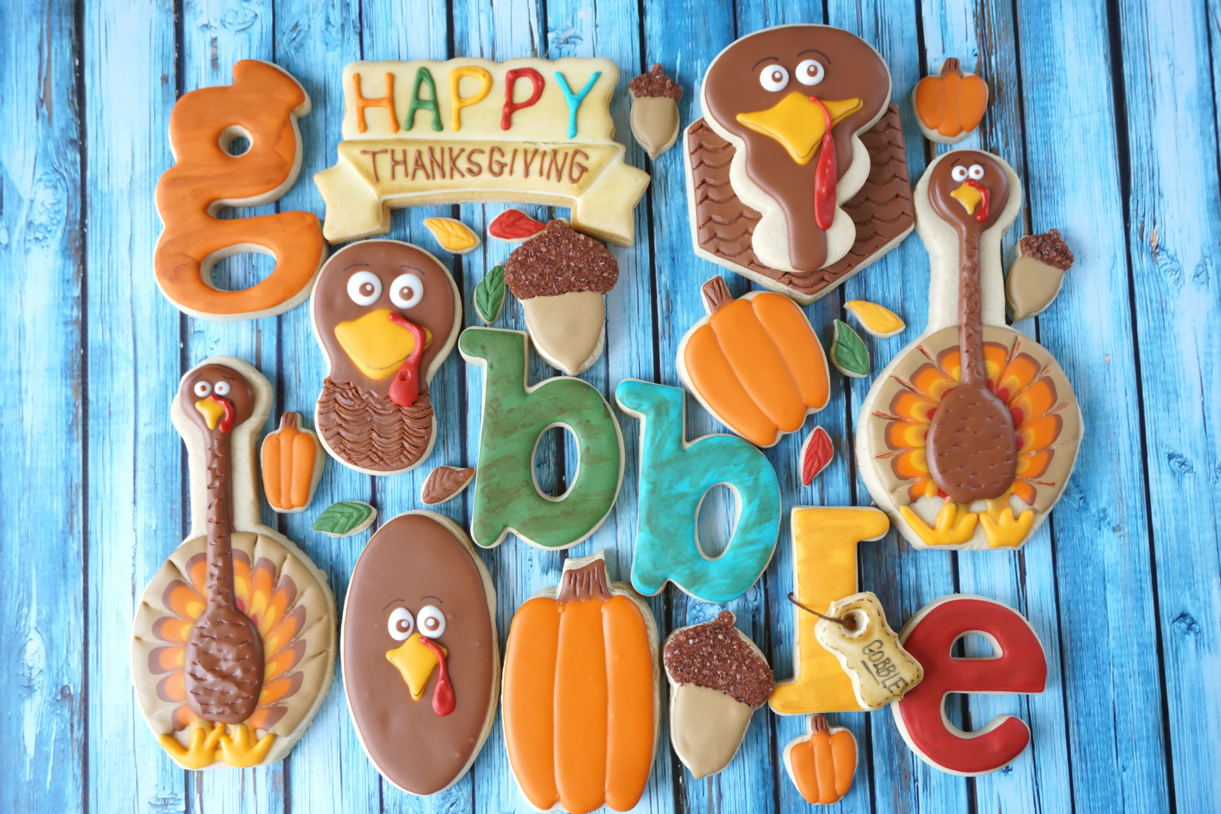 Thanksgiving Gobble Decorated Cookie Collection