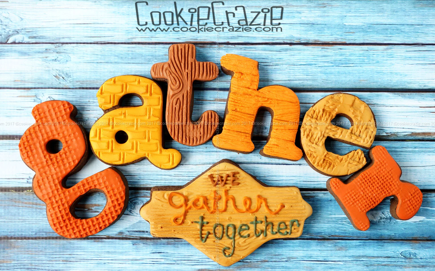 We Gather Together Thanksgiving Plaque Decorated Sugar Cookie YouTube video HERE