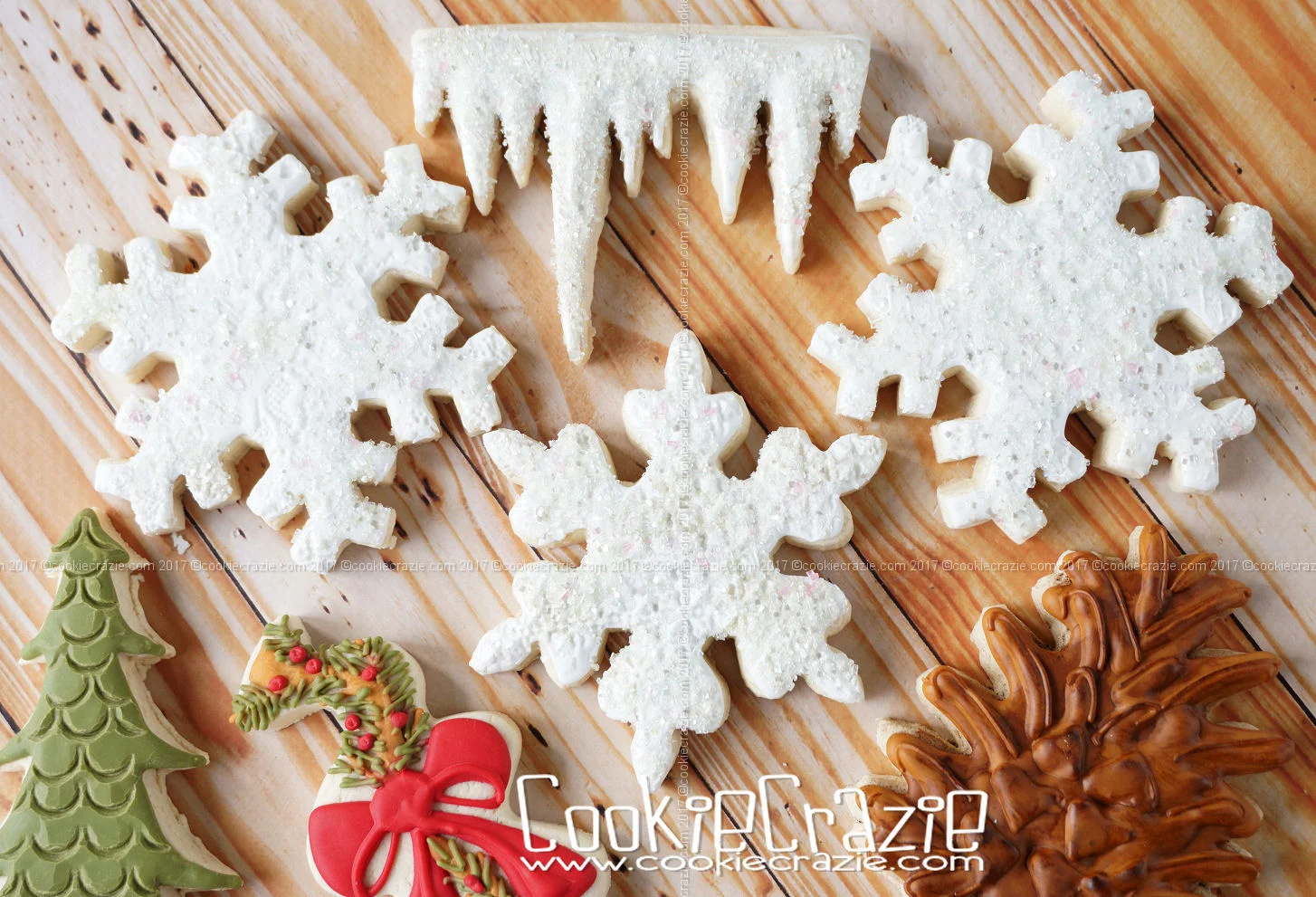 Snowflake Decorated Sugar Cookies YouTube video HERE