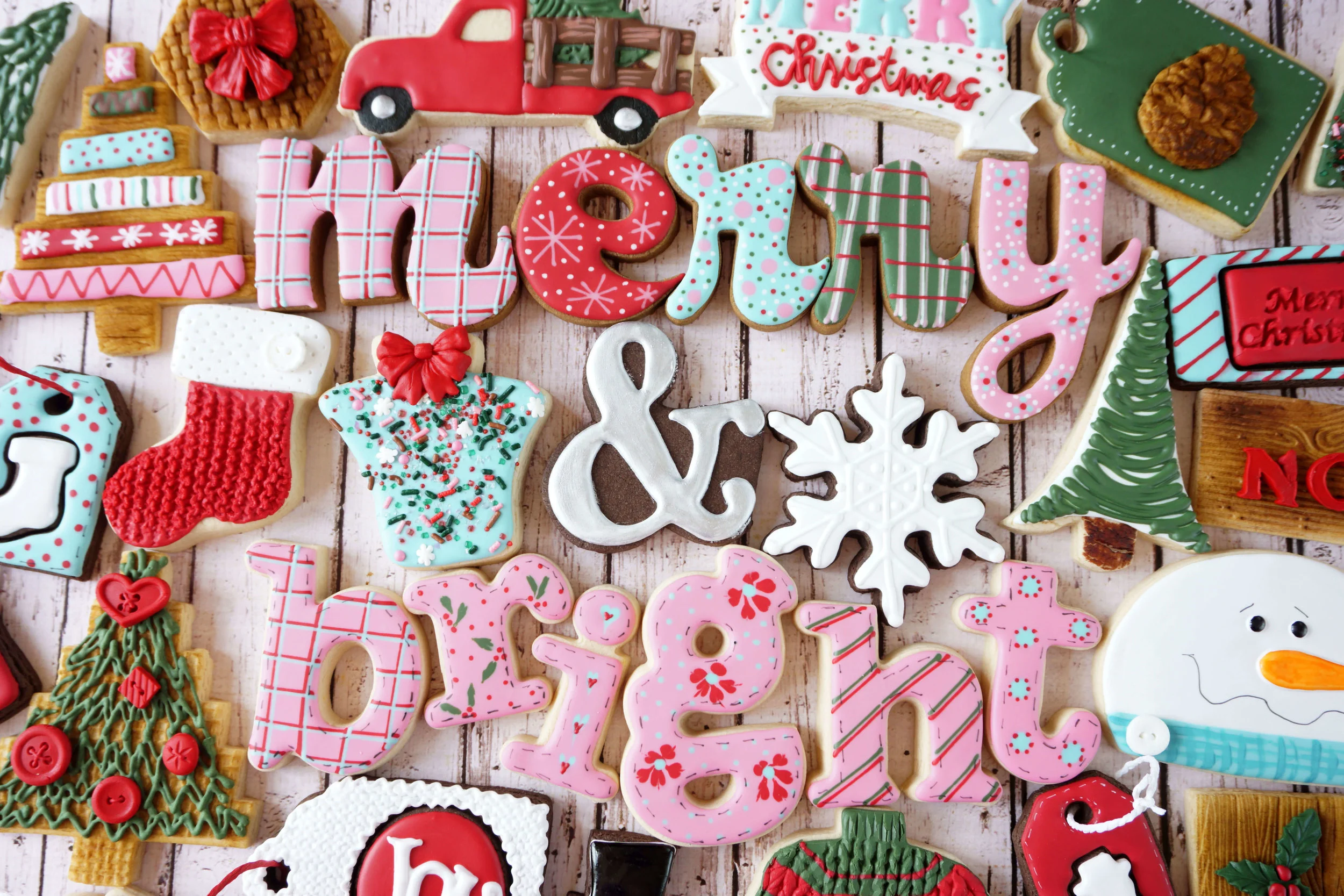 Merry & Bright Christmas Decorated Sugar Cookie Collection
