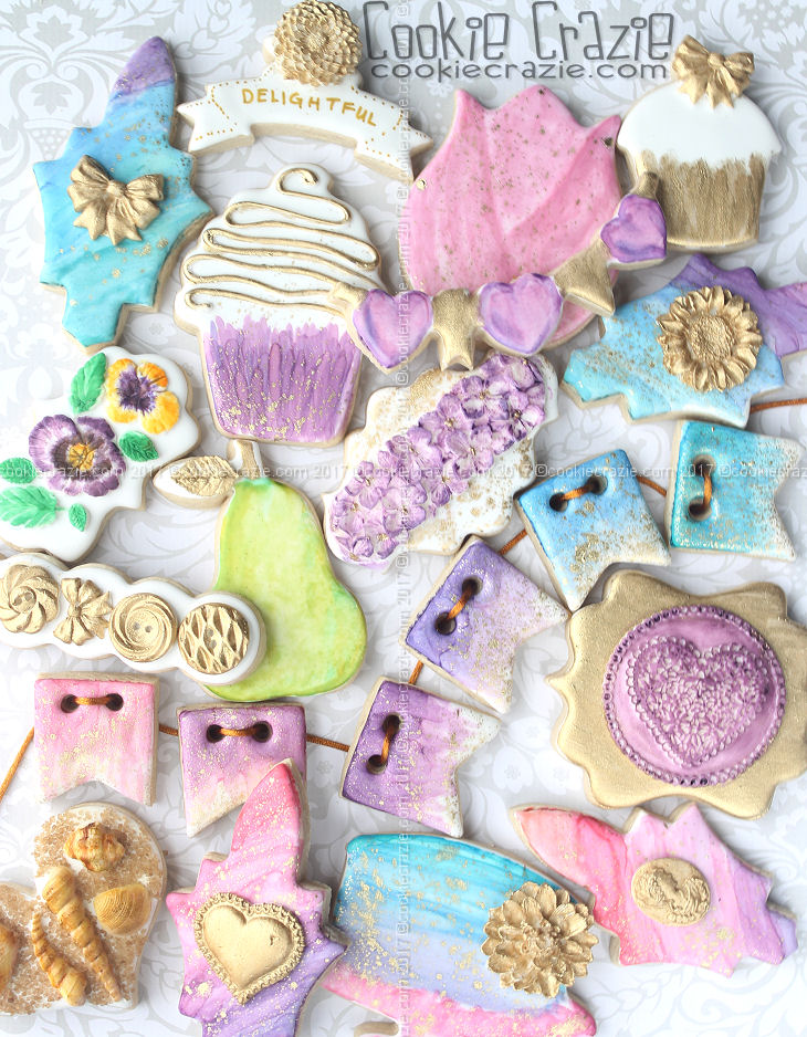   Watercolors + Edible Clay Decorated Cookie Collection  