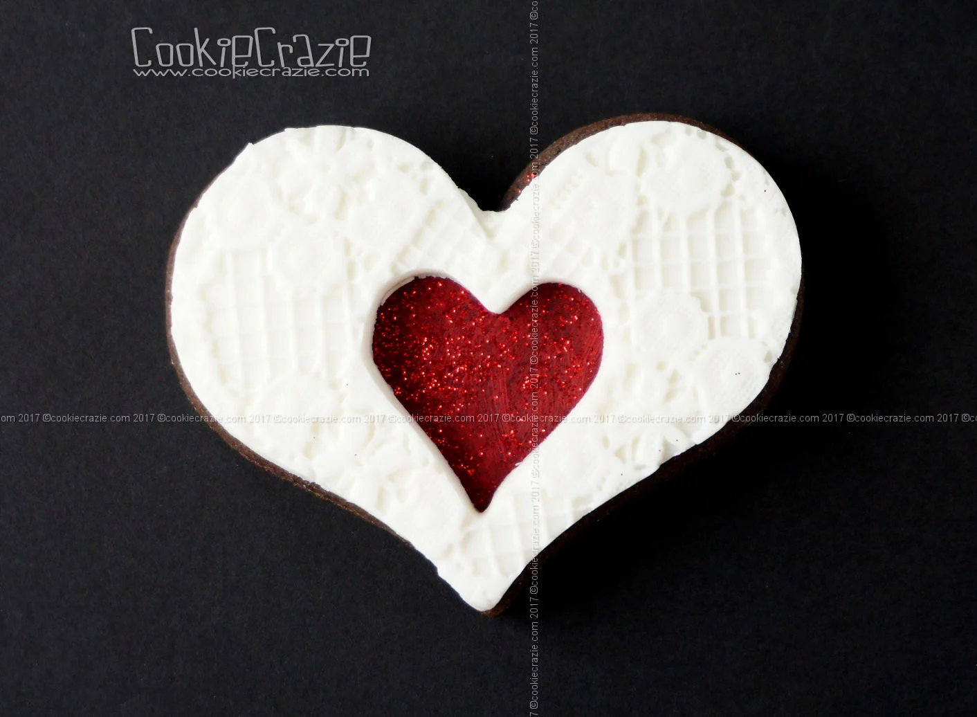 Painted Heart with Edible Clay Cut-Out Decorated Sugar Cookies YouTube video HERE