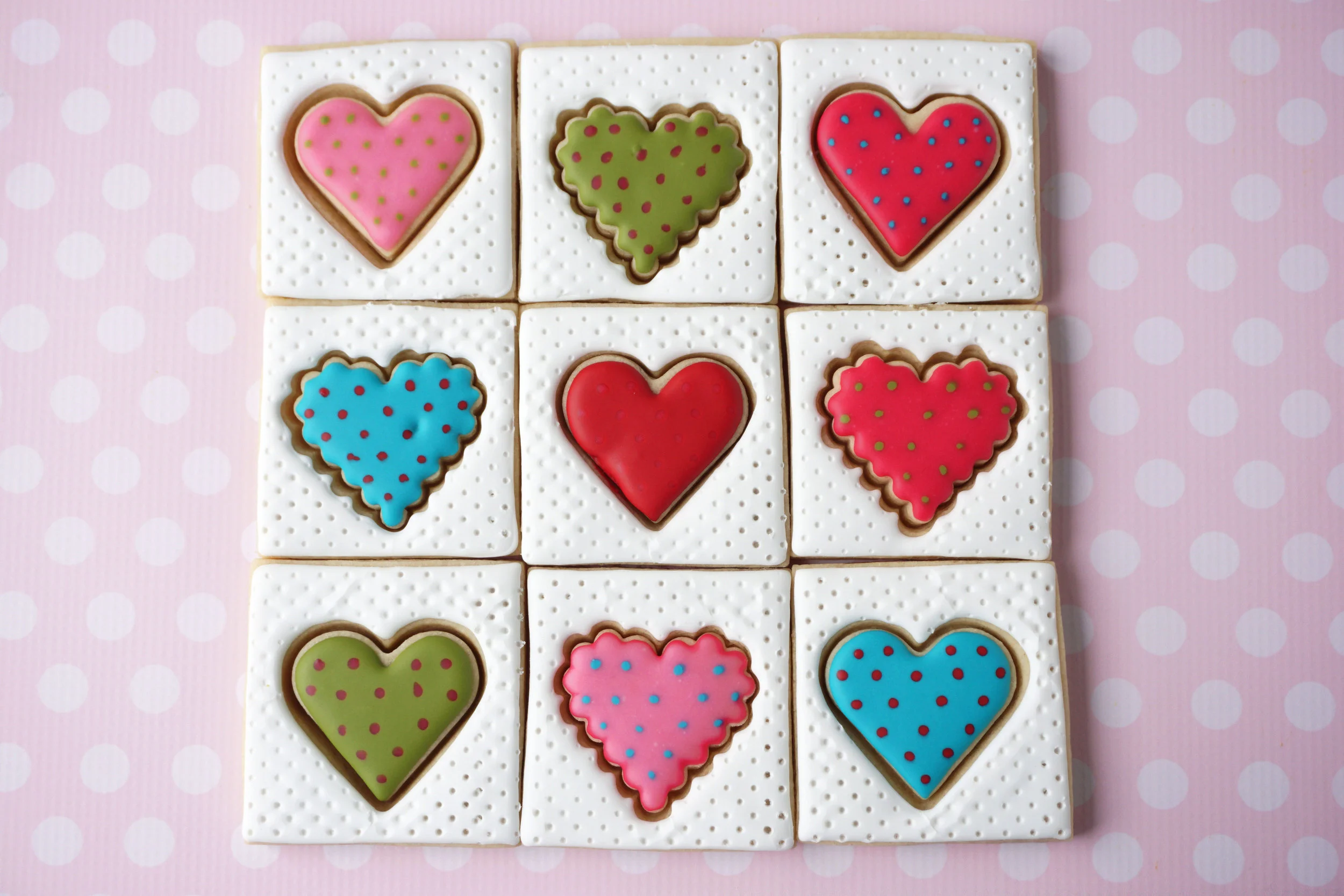 Heart Patchwork Quilt Decorated Cookie Collection