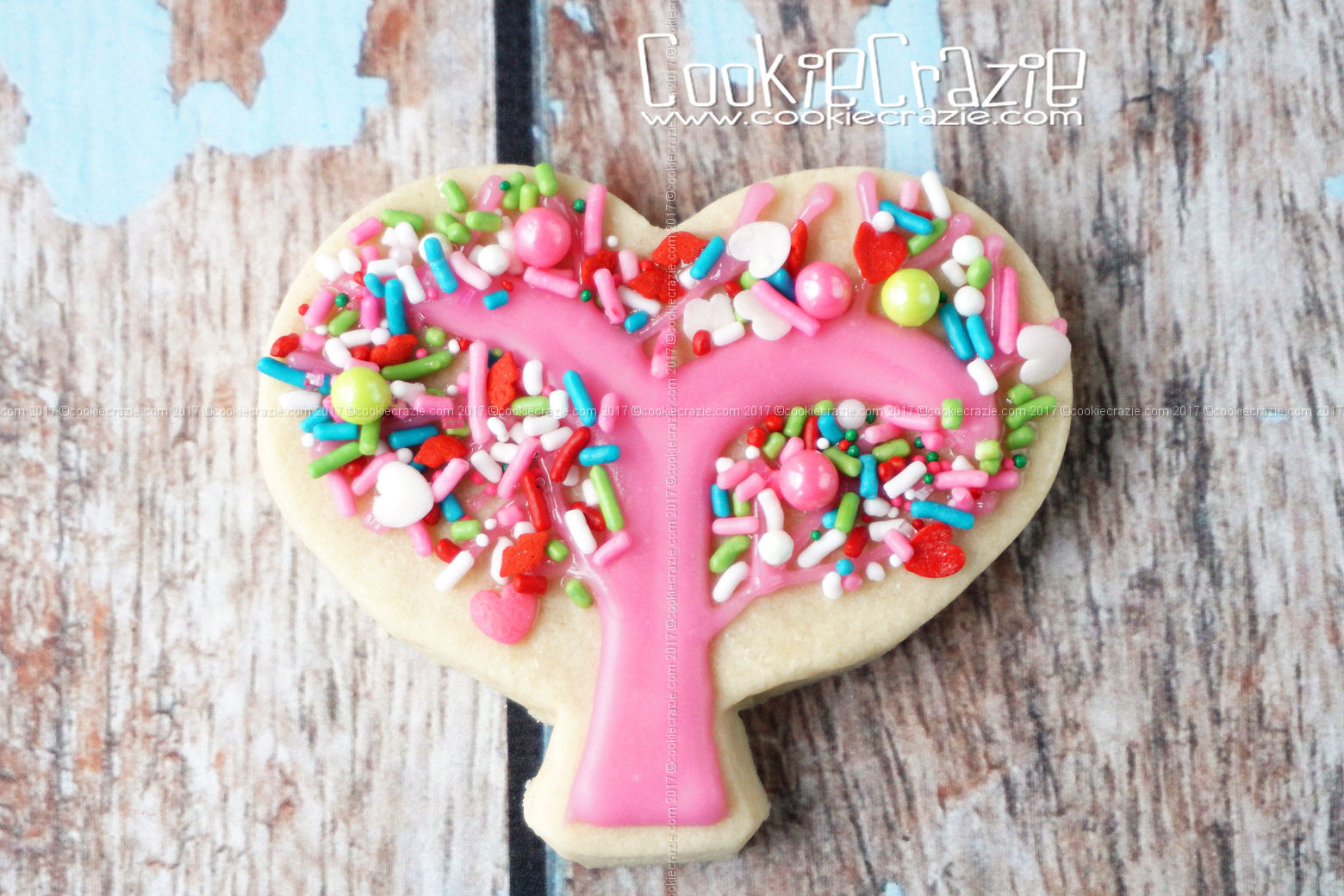  Heart Tree with Sprinkles Decorated Sugar Cookie YouTube video  HERE  