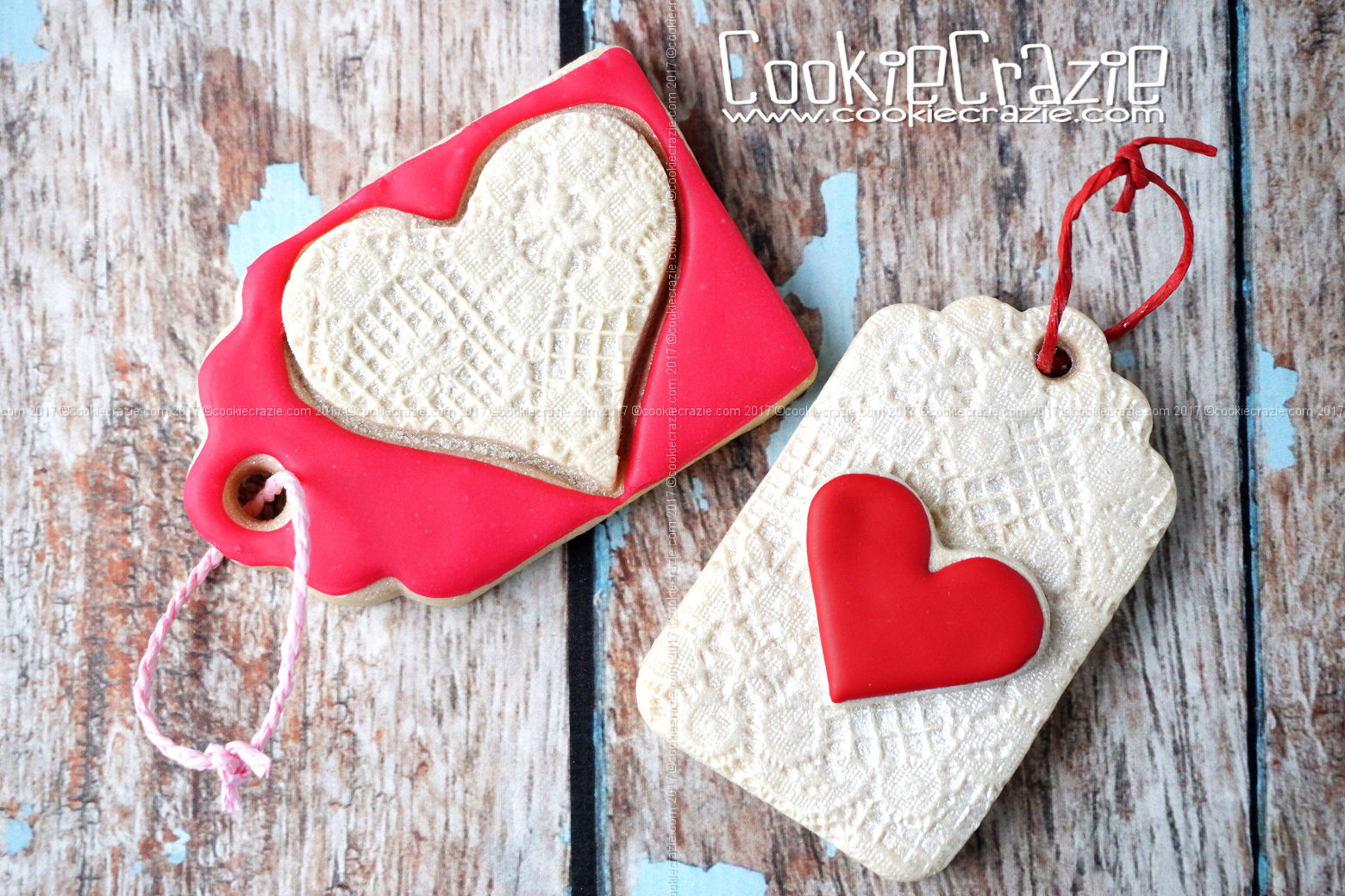  Lacy Valentine Heart Gift Tag Decorated Sugar Cookies YouTube video  HERE  