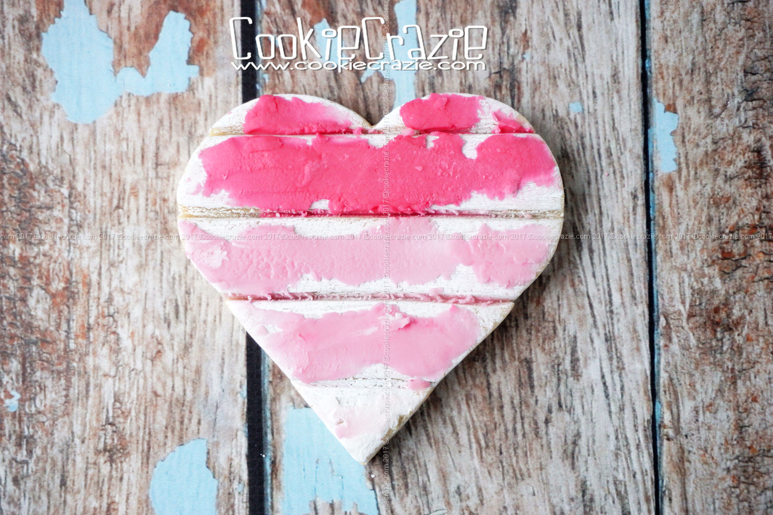  Rustic Peeling Paint Ombre Heart Decorated Cookie blog post  HERE  