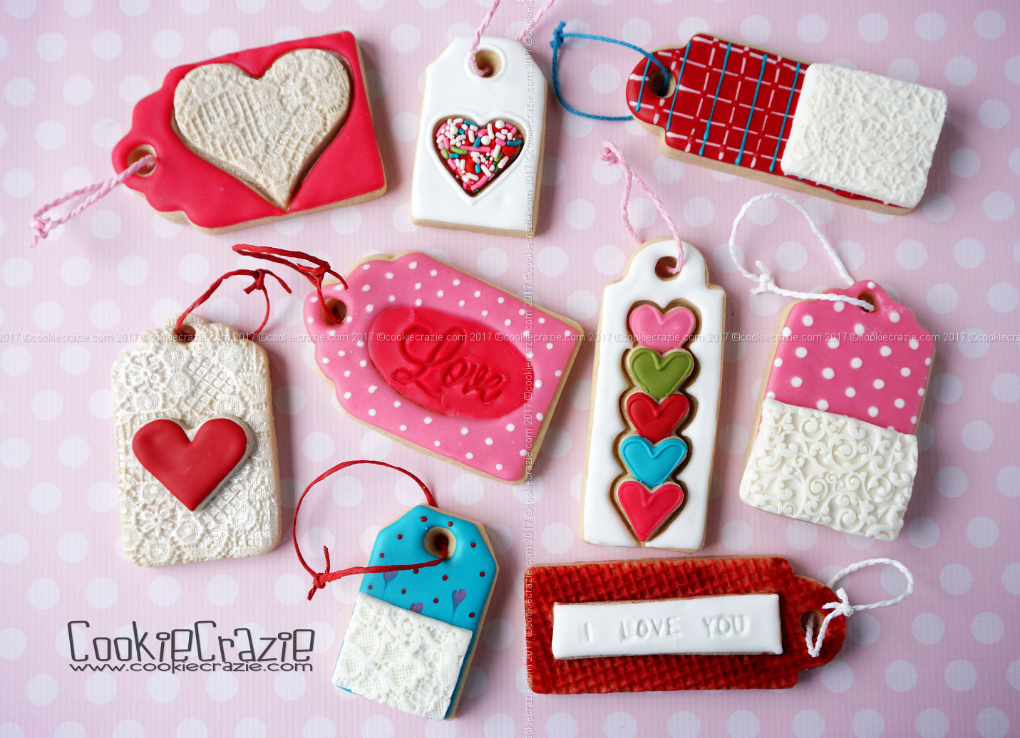 Valentines Gift Tag Decorated Cookies blog post HERE