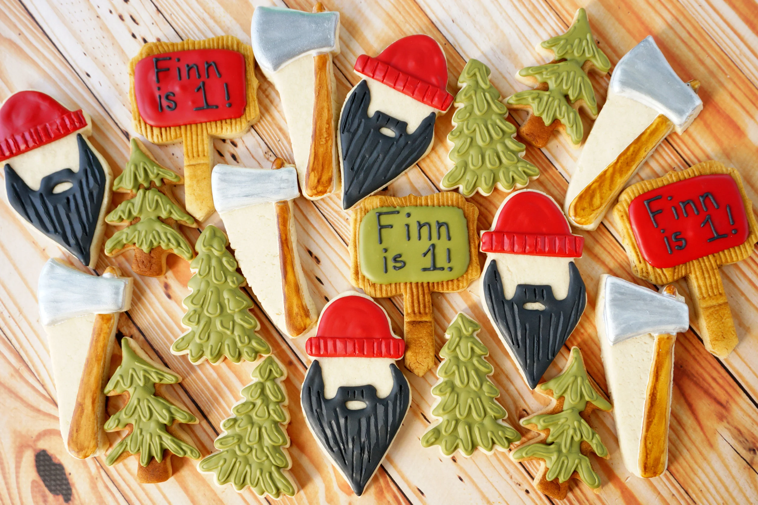 Lumberjack Cookie Cupcake Picks