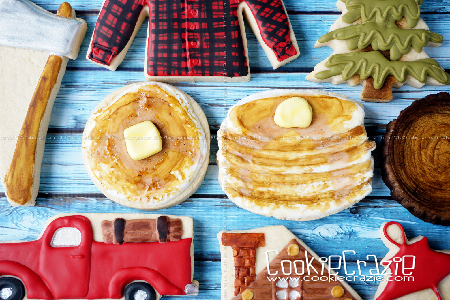 Lumberjack Pancakes Decorated Cookie YouTube video found HERE