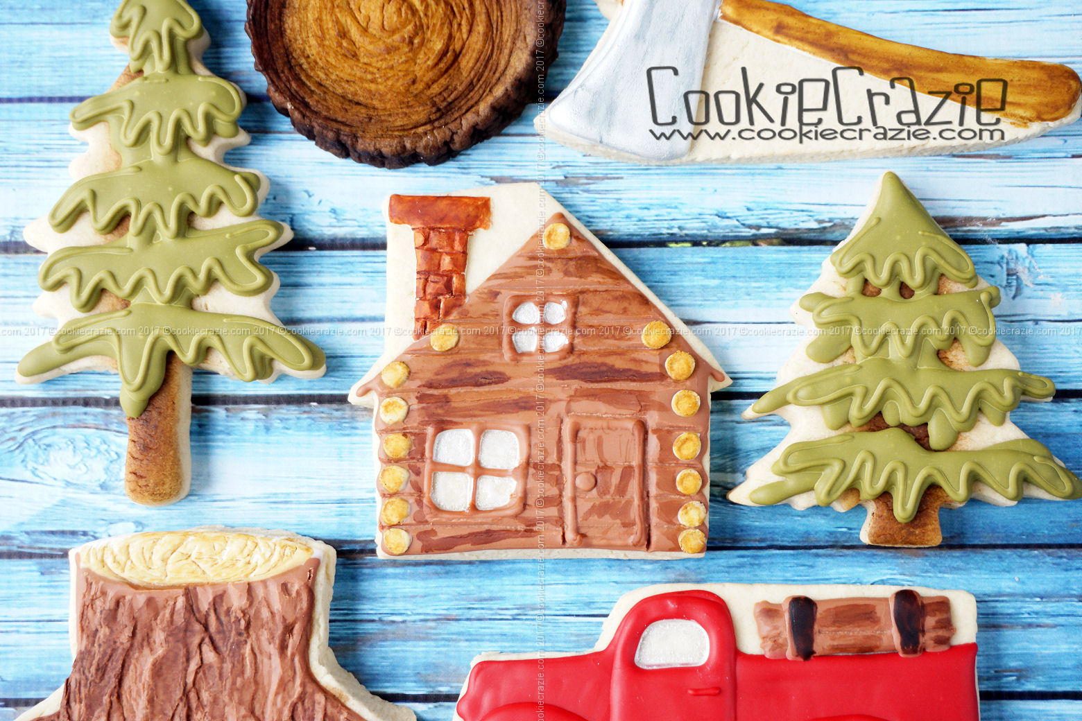  Log Cabin Decorated Cookie YouTube video found  HERE  