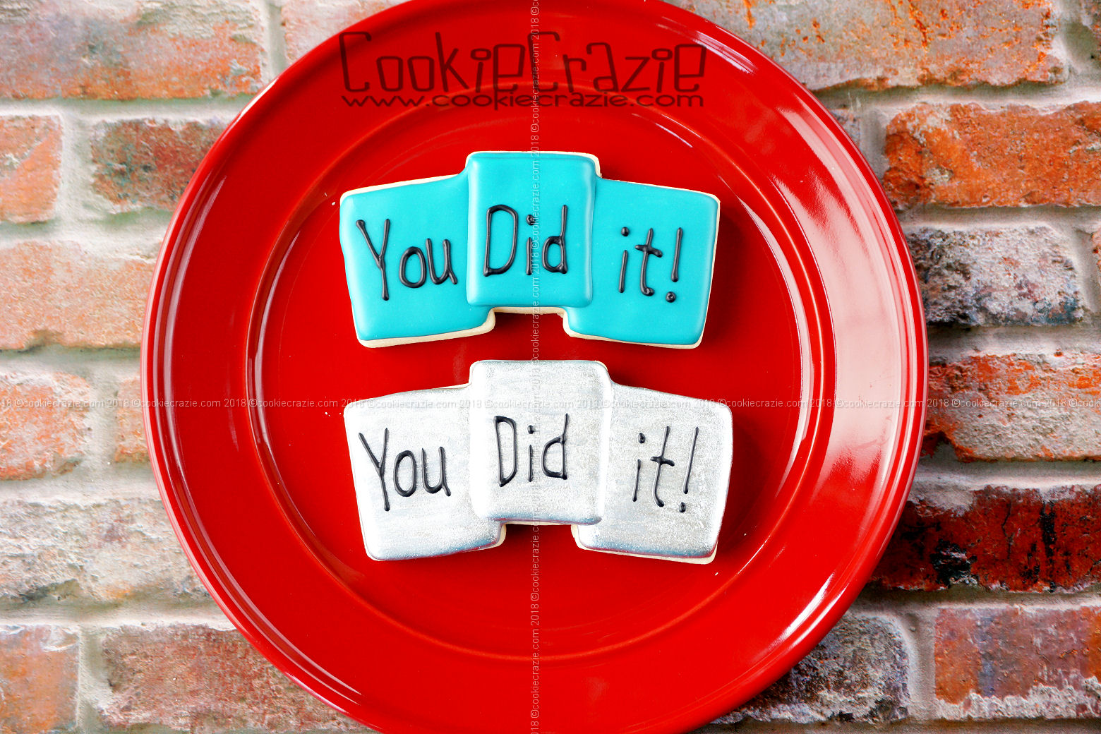  You Did It! Blocks Graduation Decorated Sugar Cookie YouTube video  HERE  