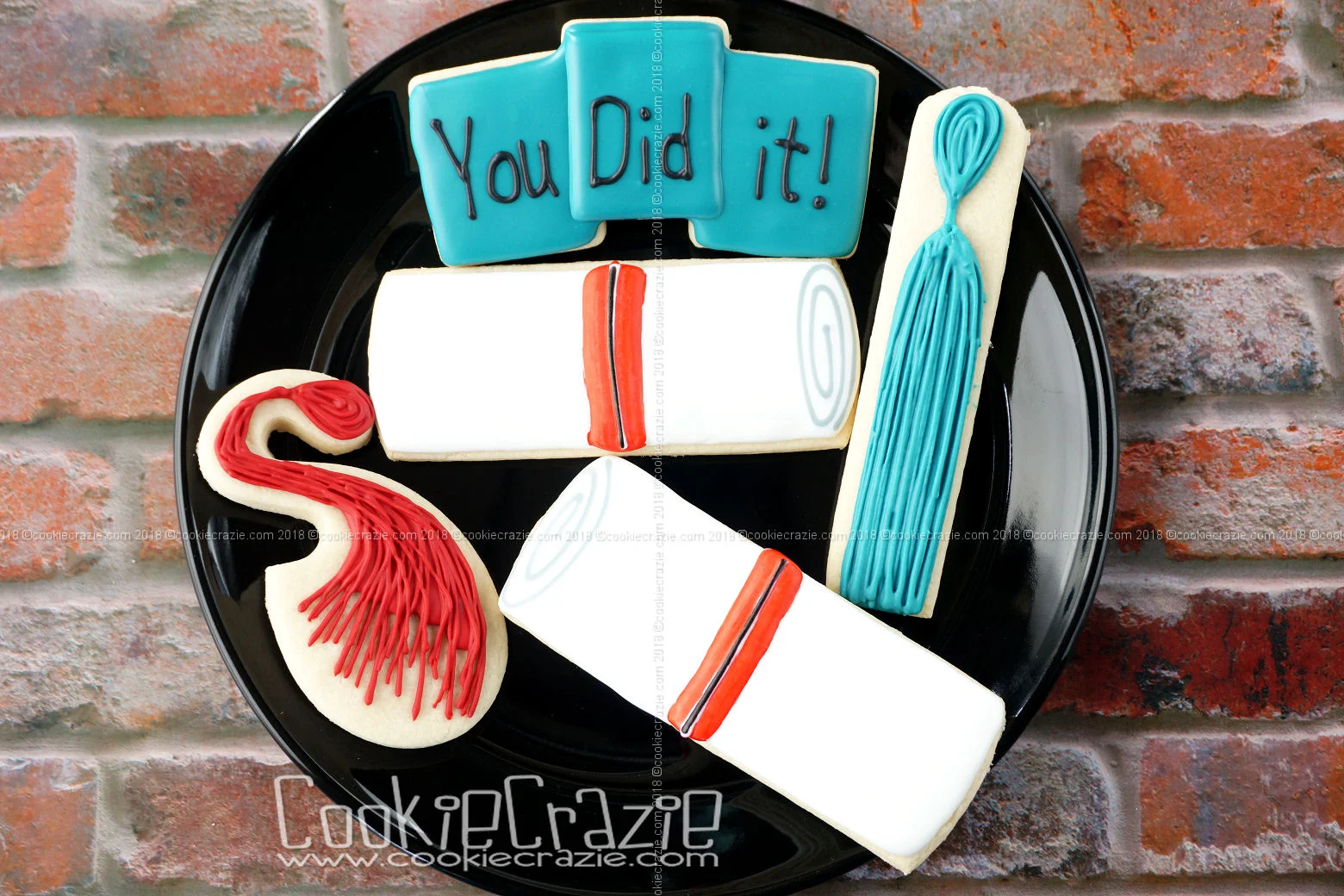 Graduation Diploma Decorated Sugar Cookie YouTube video HERE