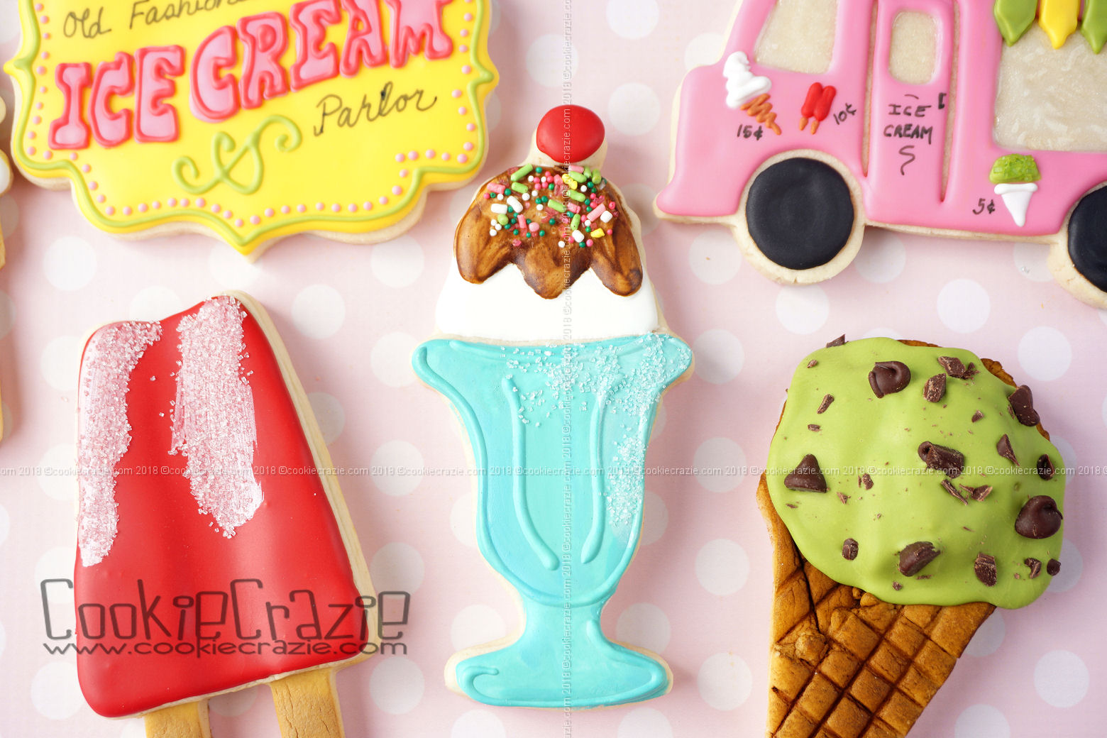  Ice Cream Sundae w Cherry Decorated Sugar Cookie YouTube video  HERE  