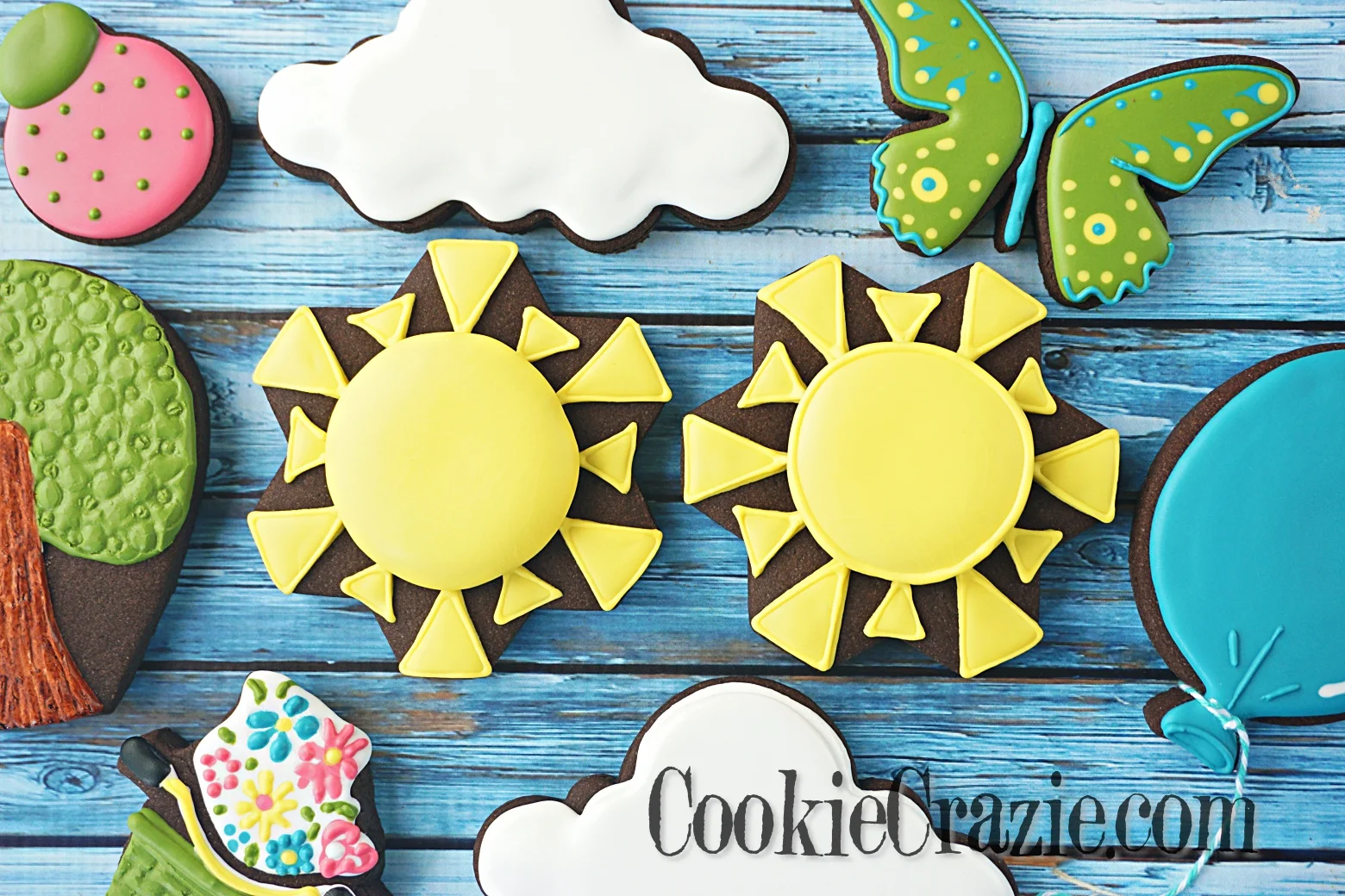 Sun Decorated Sugar Cookies YouTube video HERE