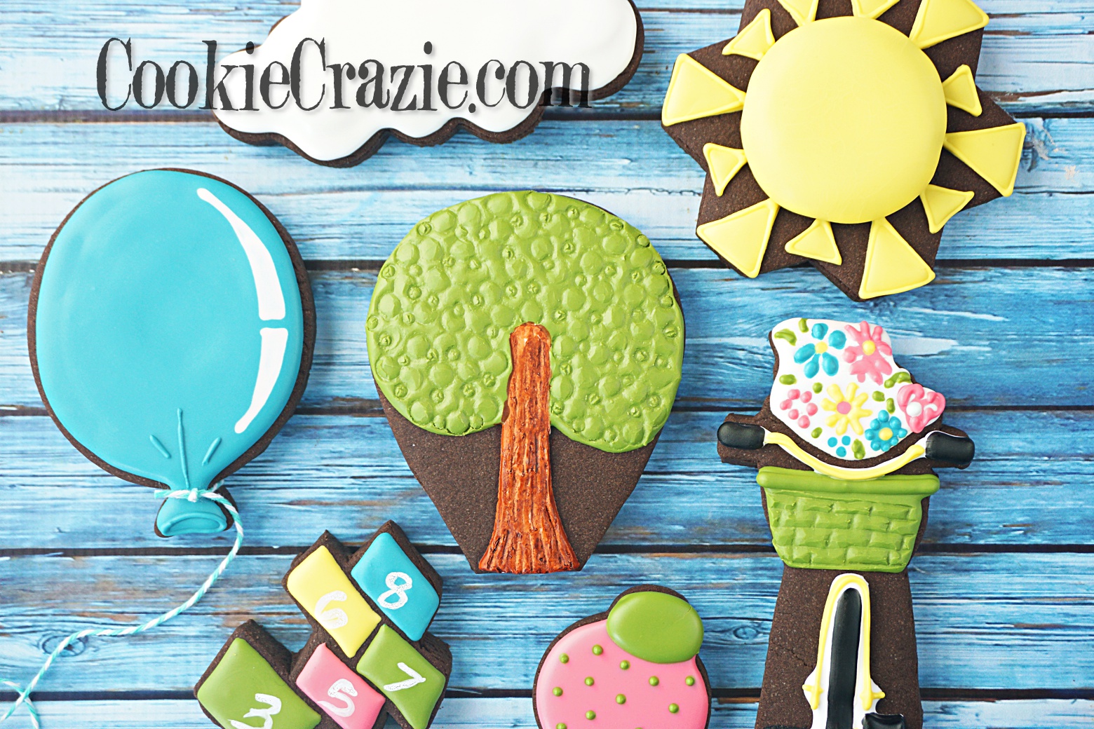 Summer Tree Decorated Sugar Cookie YouTube video HERE