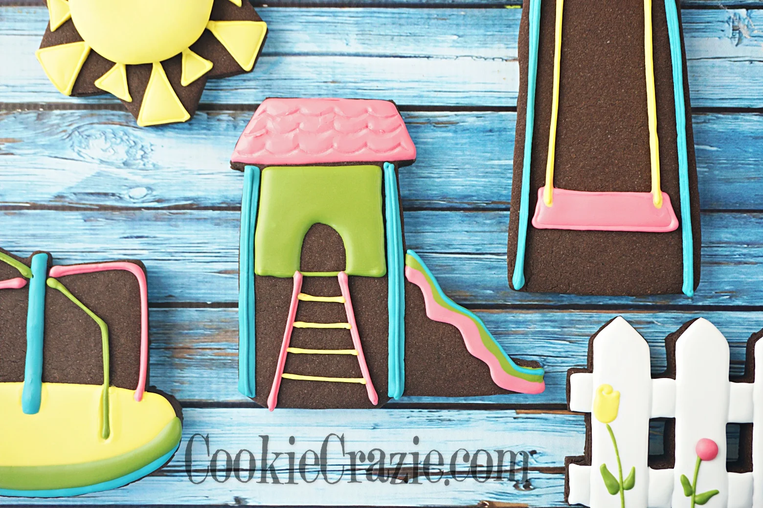 Summer Playscape Decorated Sugar Cookie YouTube video HERE